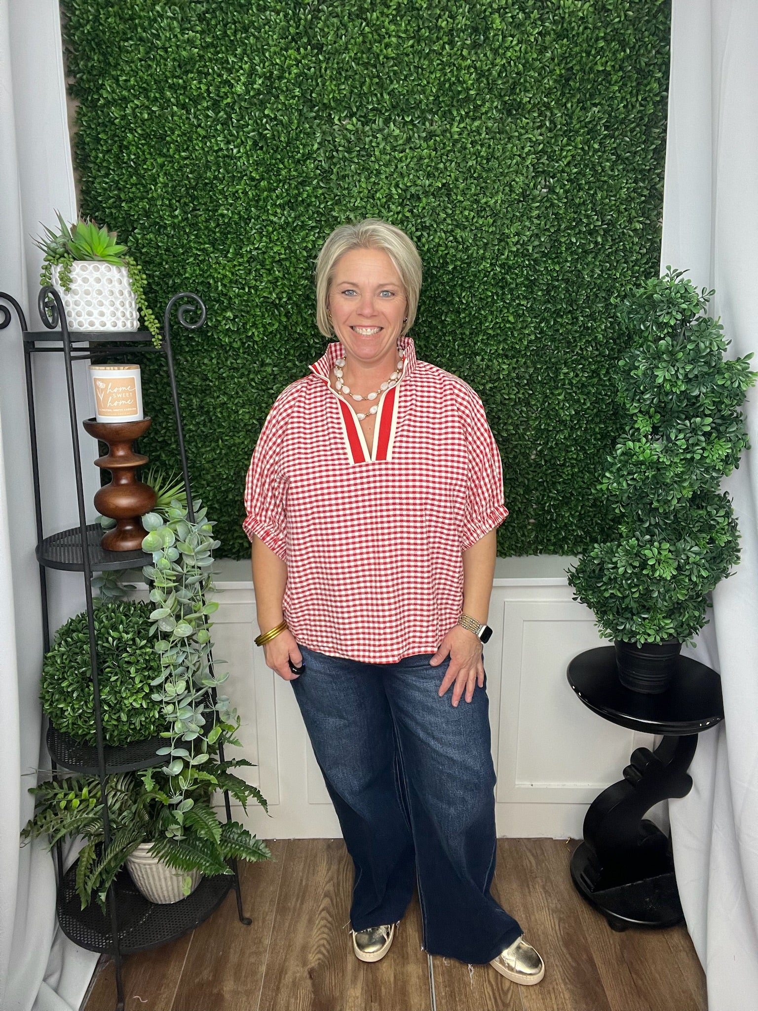 SHORT SLEEVE VNECK BLOUSE