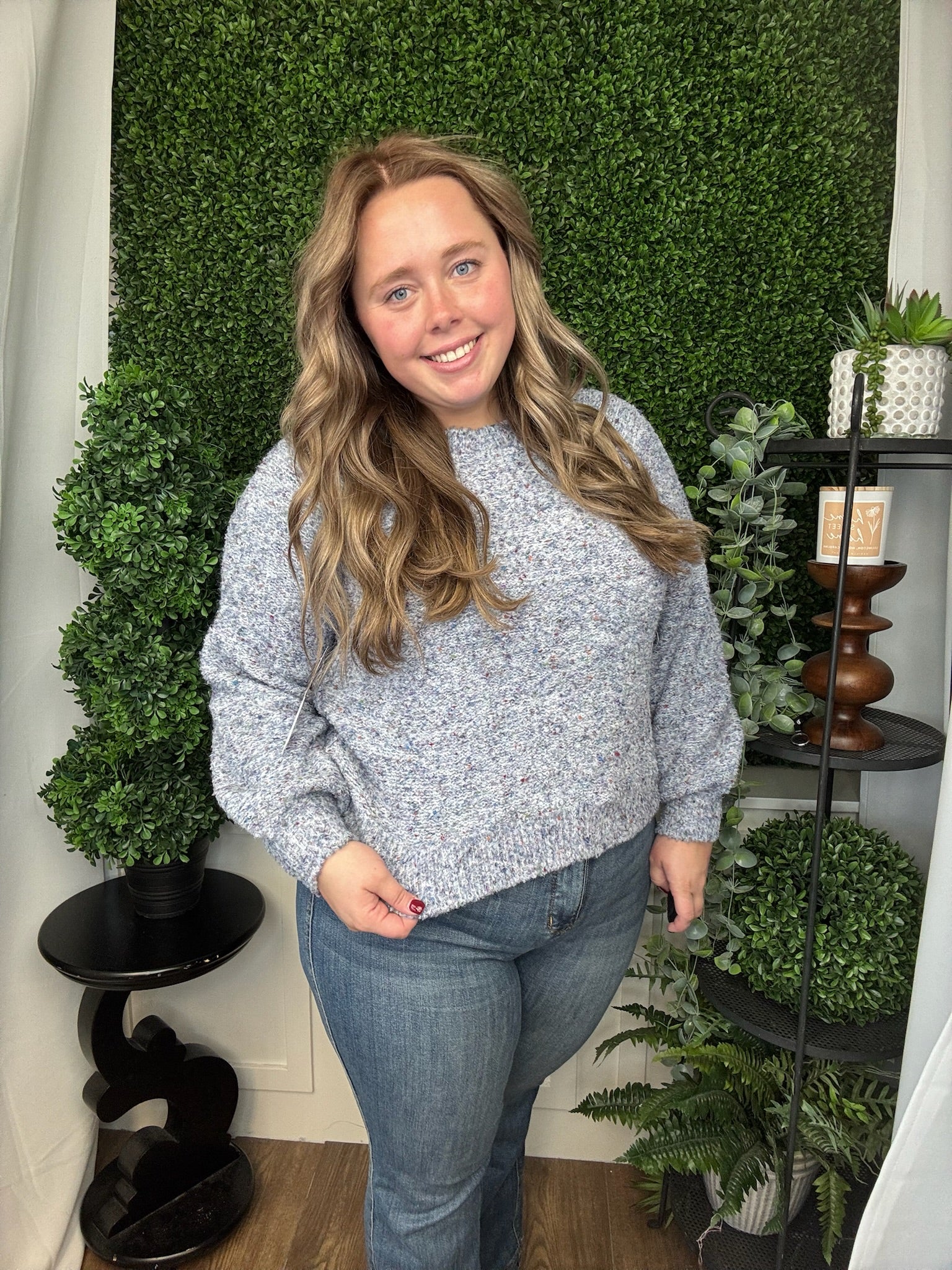 LS CREW NECK SWEATER - MARINE