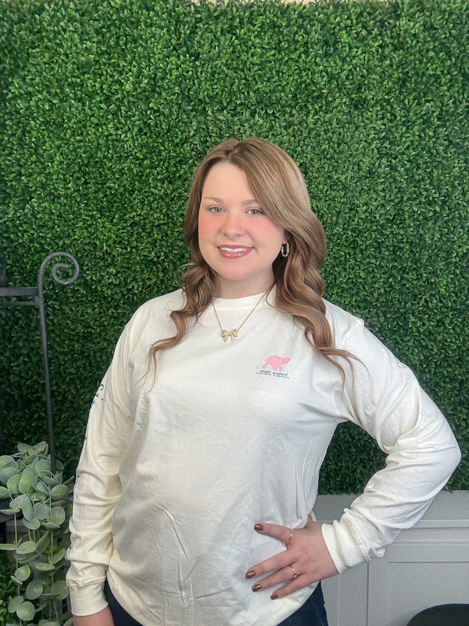 TRACK - QUILTED PATTERN ELEPHANT LS - LINEN