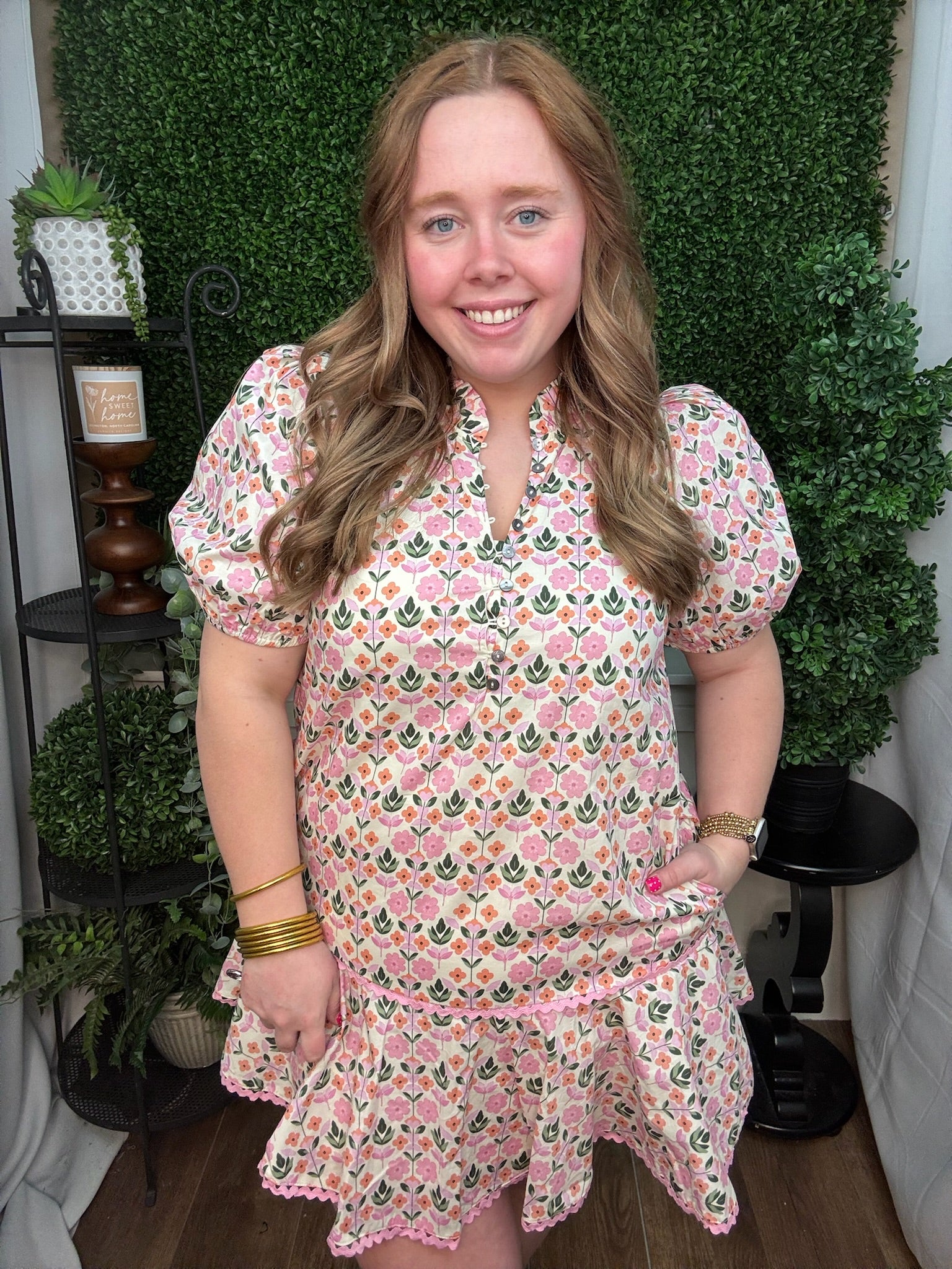 FLORAL PUFF SLEEVE DRESS