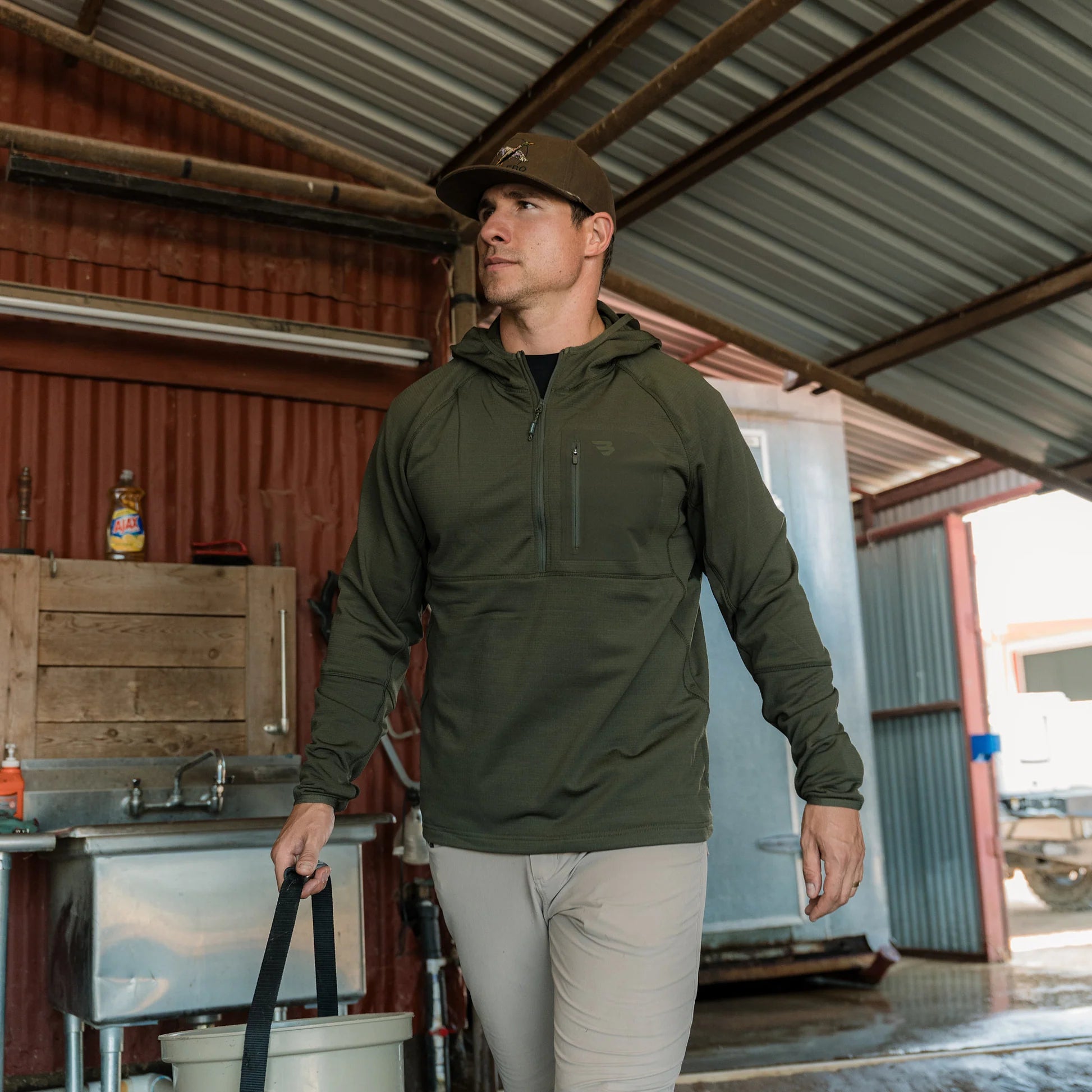 BLAZE TECH QUARTER ZIP - MALLARD GREEN