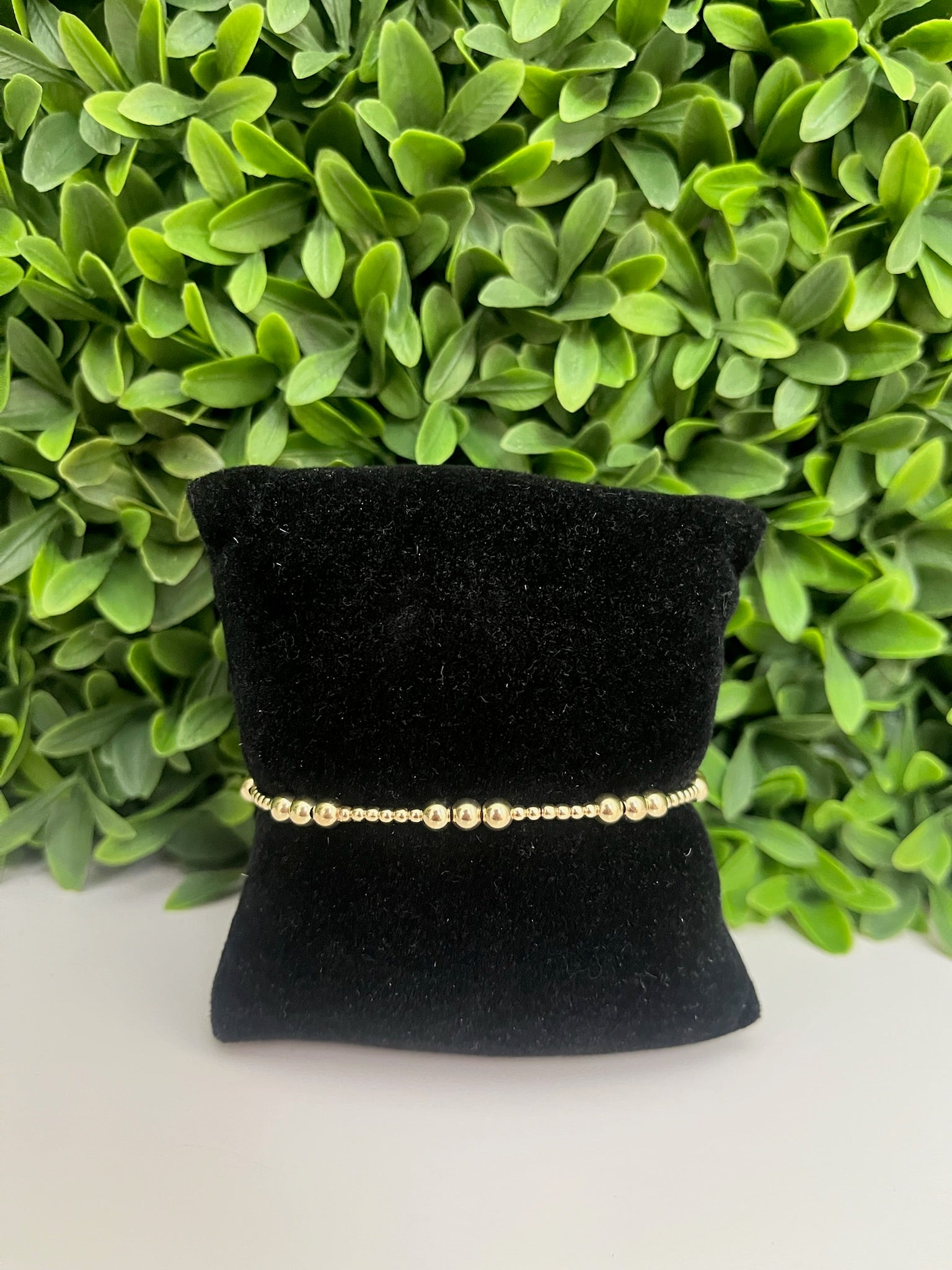 CLASSIC JOY PATTERN 4MM BEAD BRAC - GOLD