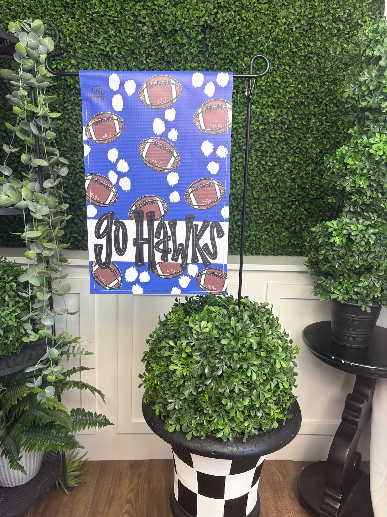 FOOTBALL GARDEN GLAM BLUE/WHITE - GO HAWKS