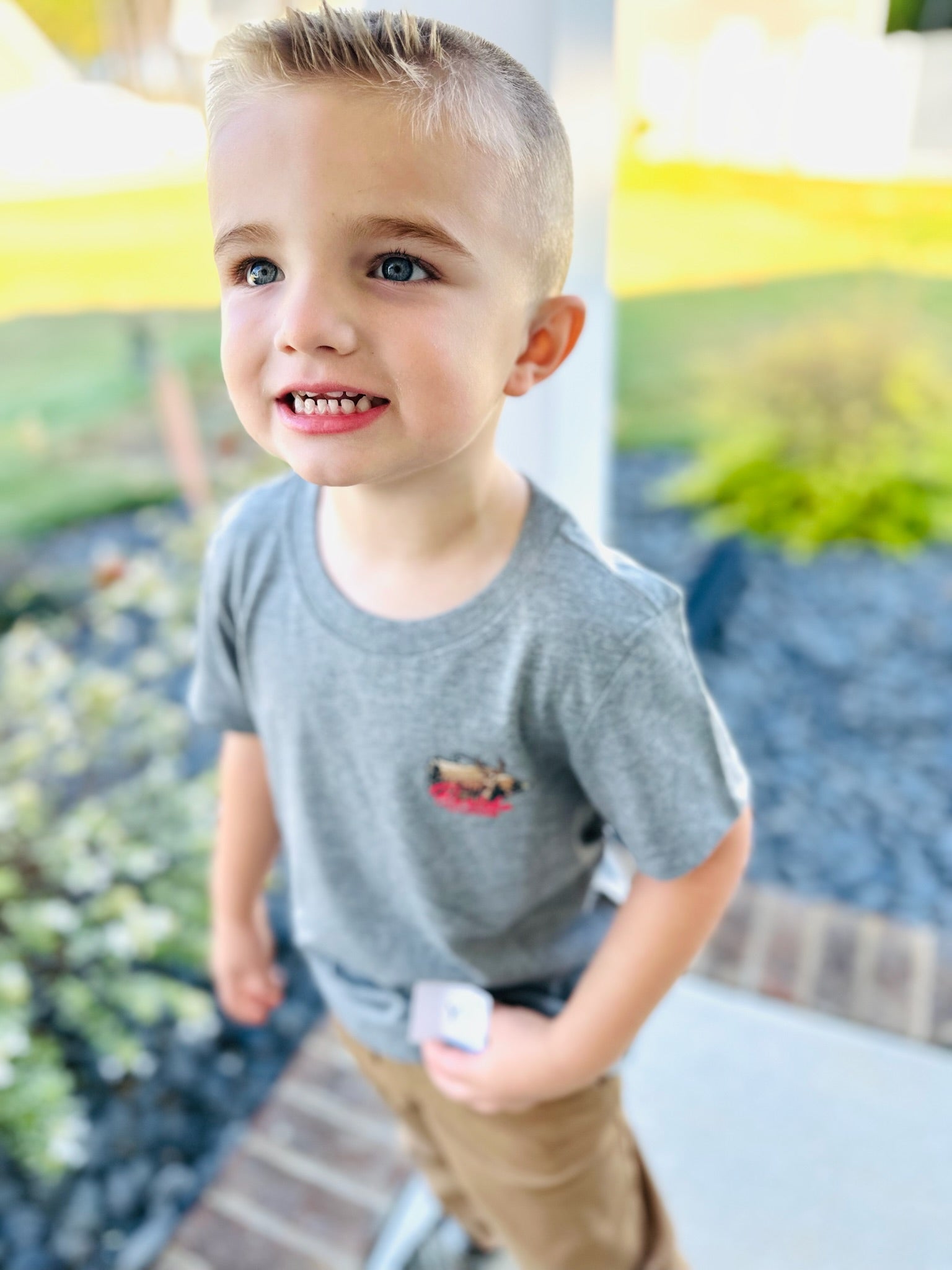 YOUTH - HILL COUNTRY BUCK SS TEE - DARK HEATHER GREY