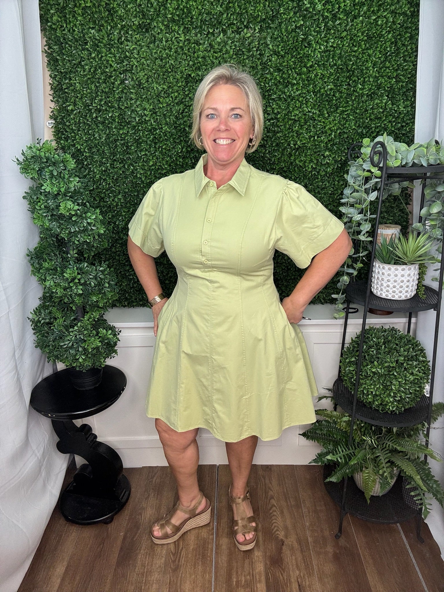 Tailored Collar Poplin Dress