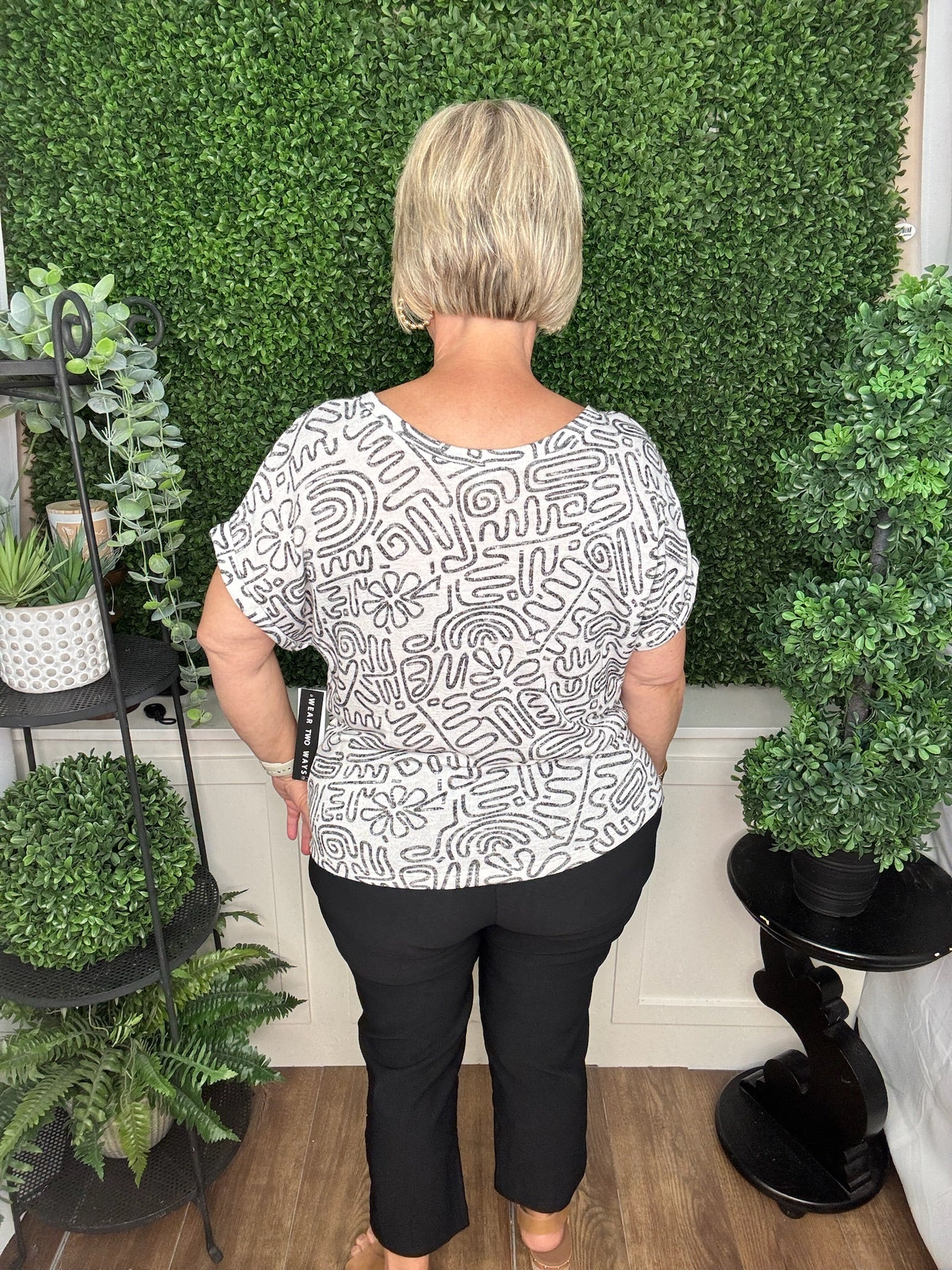 CAP SLEEVE WEAR 2 WAYS BOAT OR VNECK TOP - WHITE