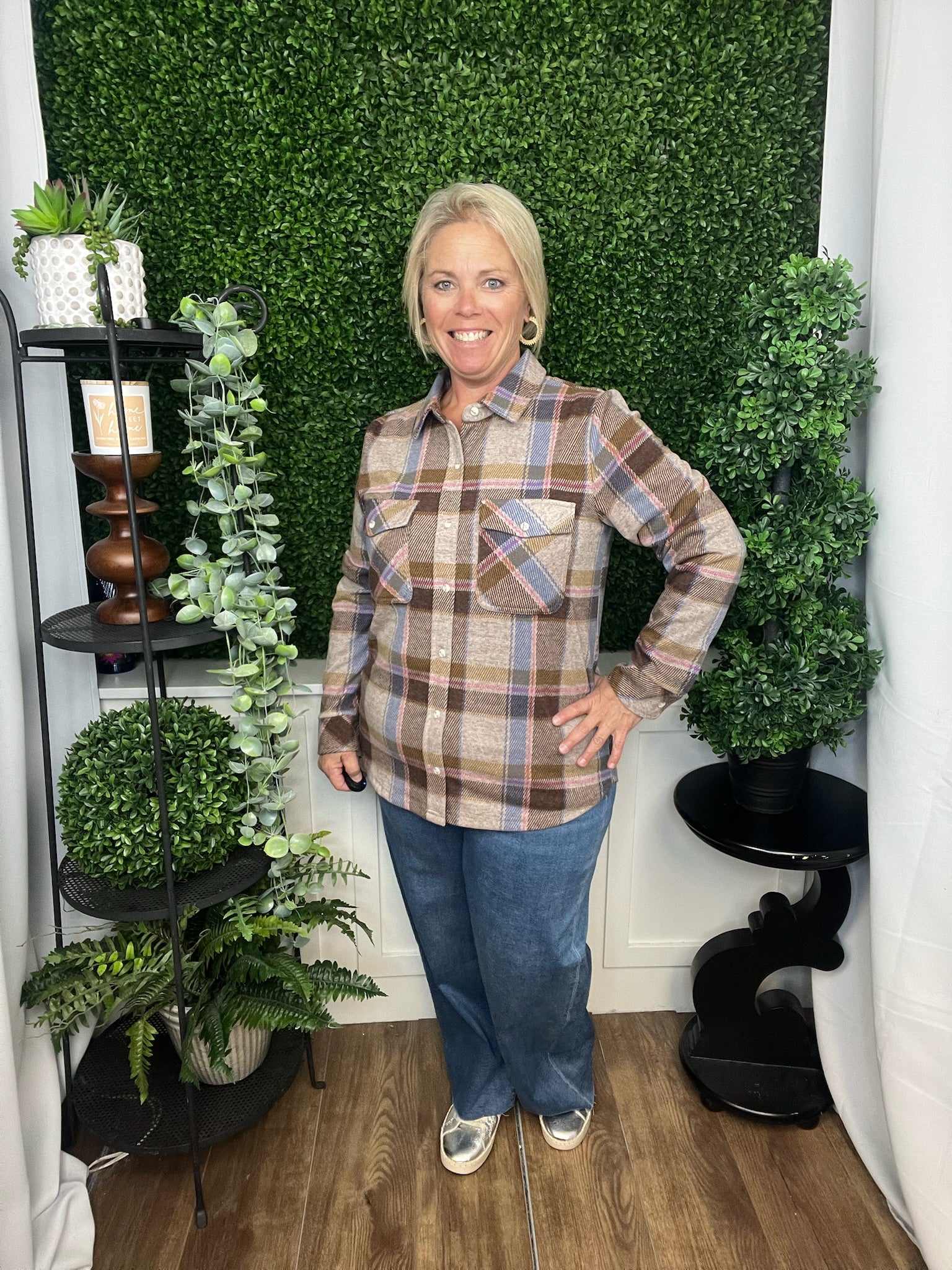 CASSIAN SHIRT SAND BROWN PLAID