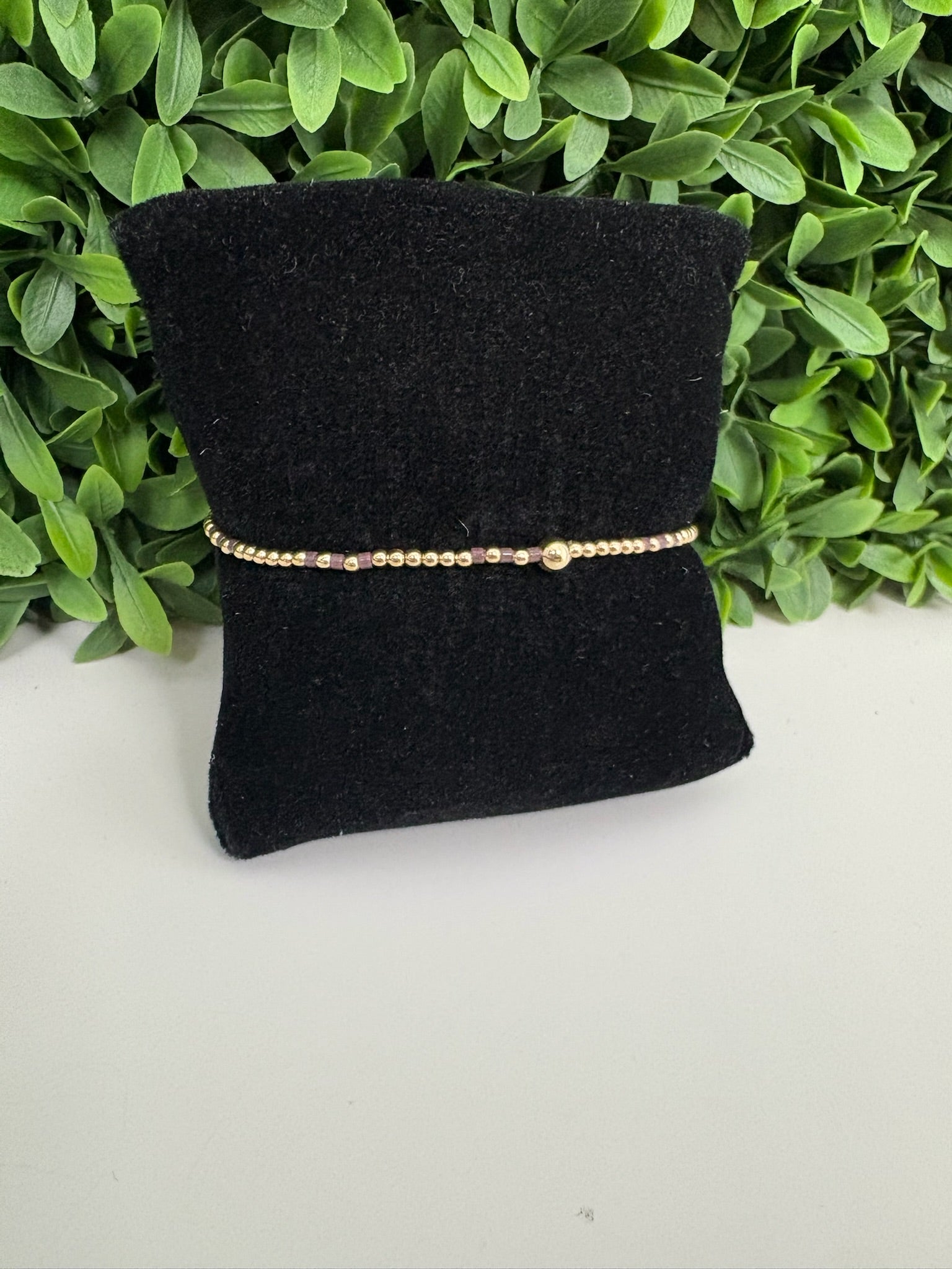 HOPE JOY PATTERN 2MM BEAD BRACELET - CHOCOLATE