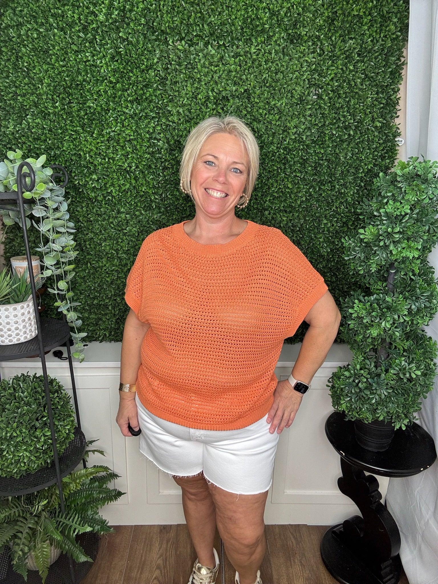 Sunset Spice Open Knit Sweater Top