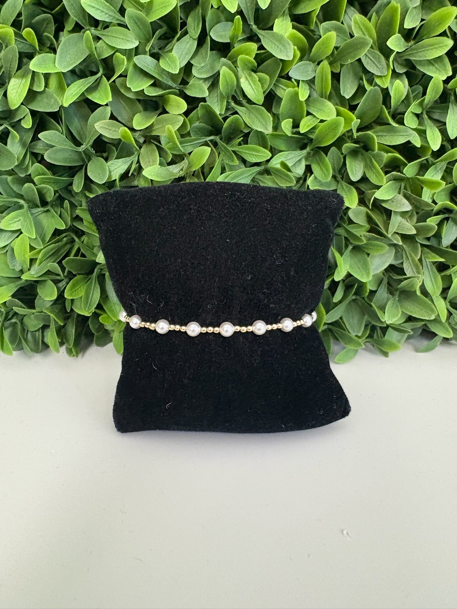 EGIRL CLASSIC SINCERITY PATTERN 4MM BEAD BRACELET - PEARL