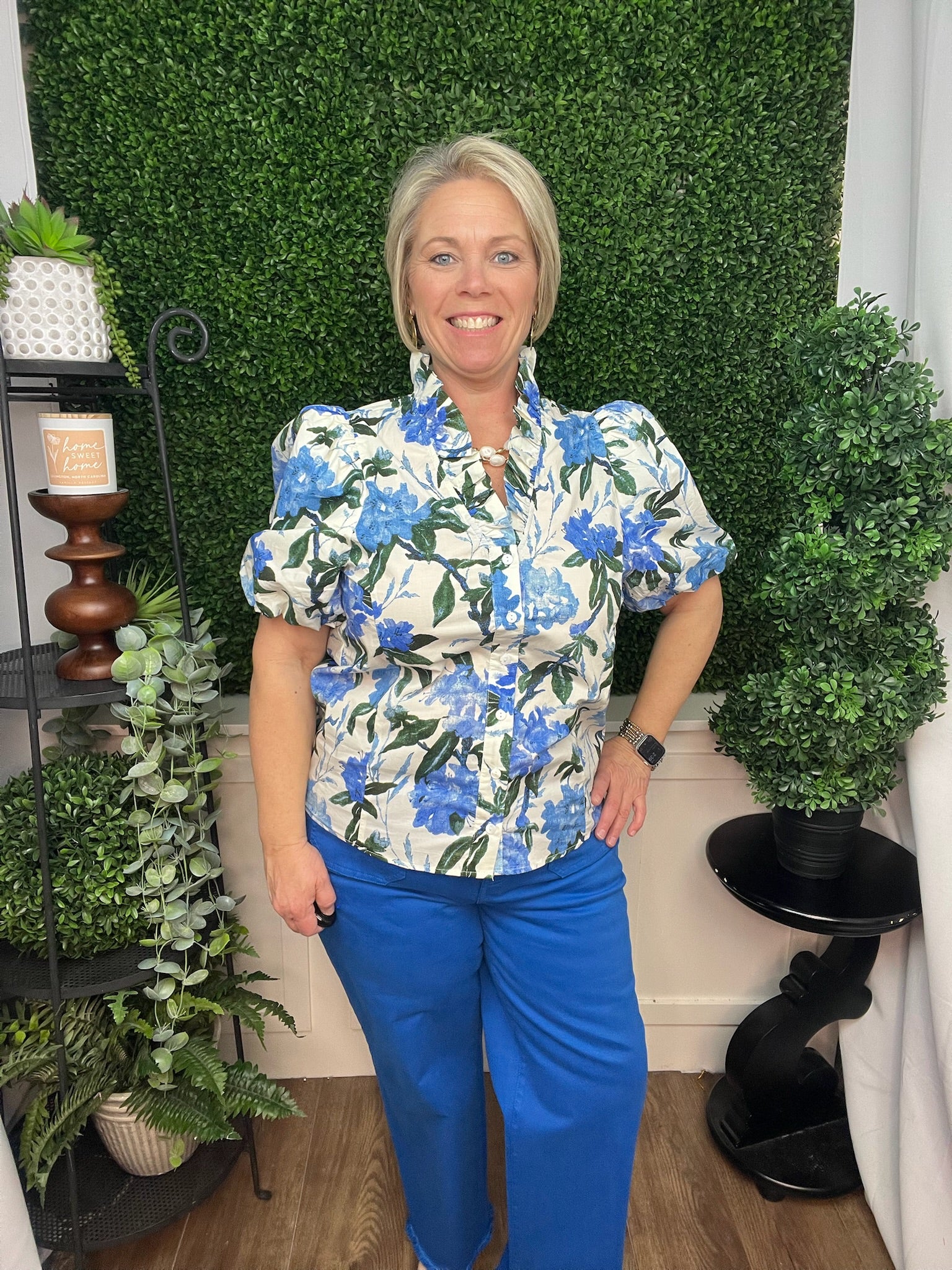 IVORY ROYAL PUFF SHORT SLEEVE TOP