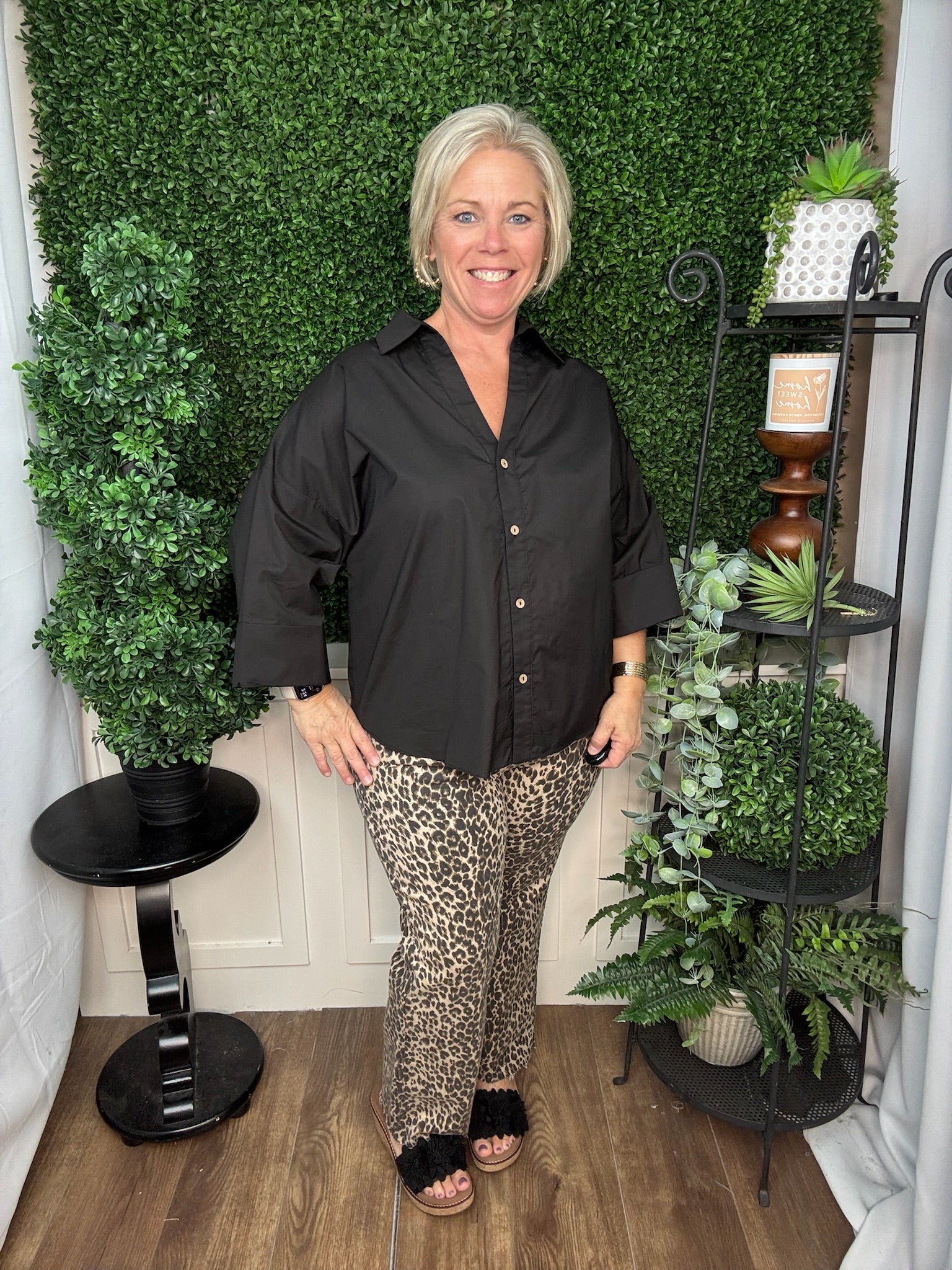 Classic V-Neck Relaxed Blouse