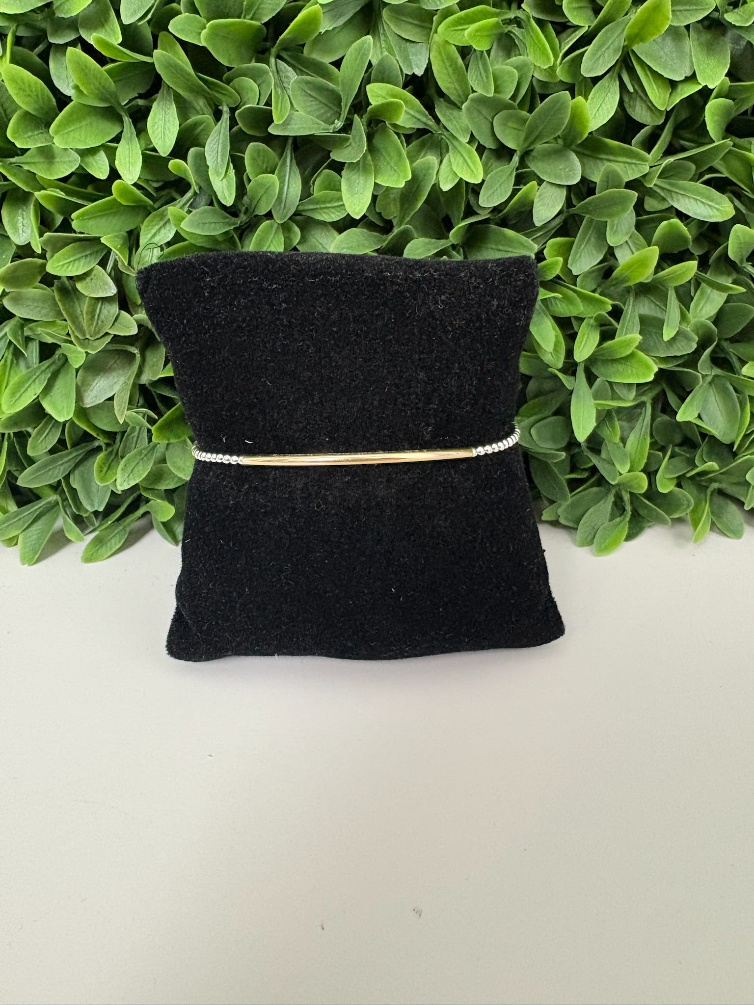 CLASSIC STERLING MIXED METAL 2MM BEAD BRACELET - BLISS BAR GOLD