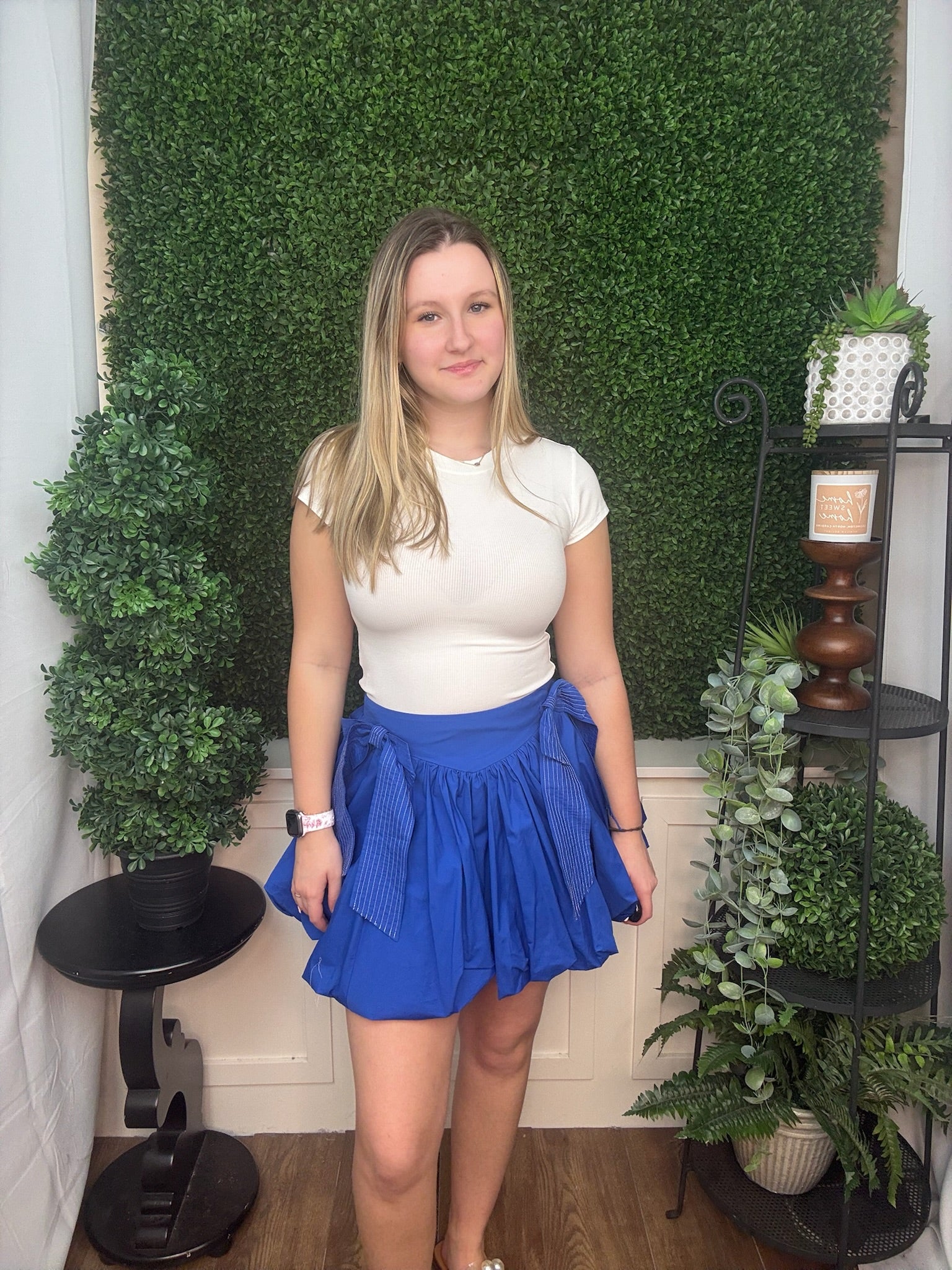 Bow Detail Pleated Skort - Royal