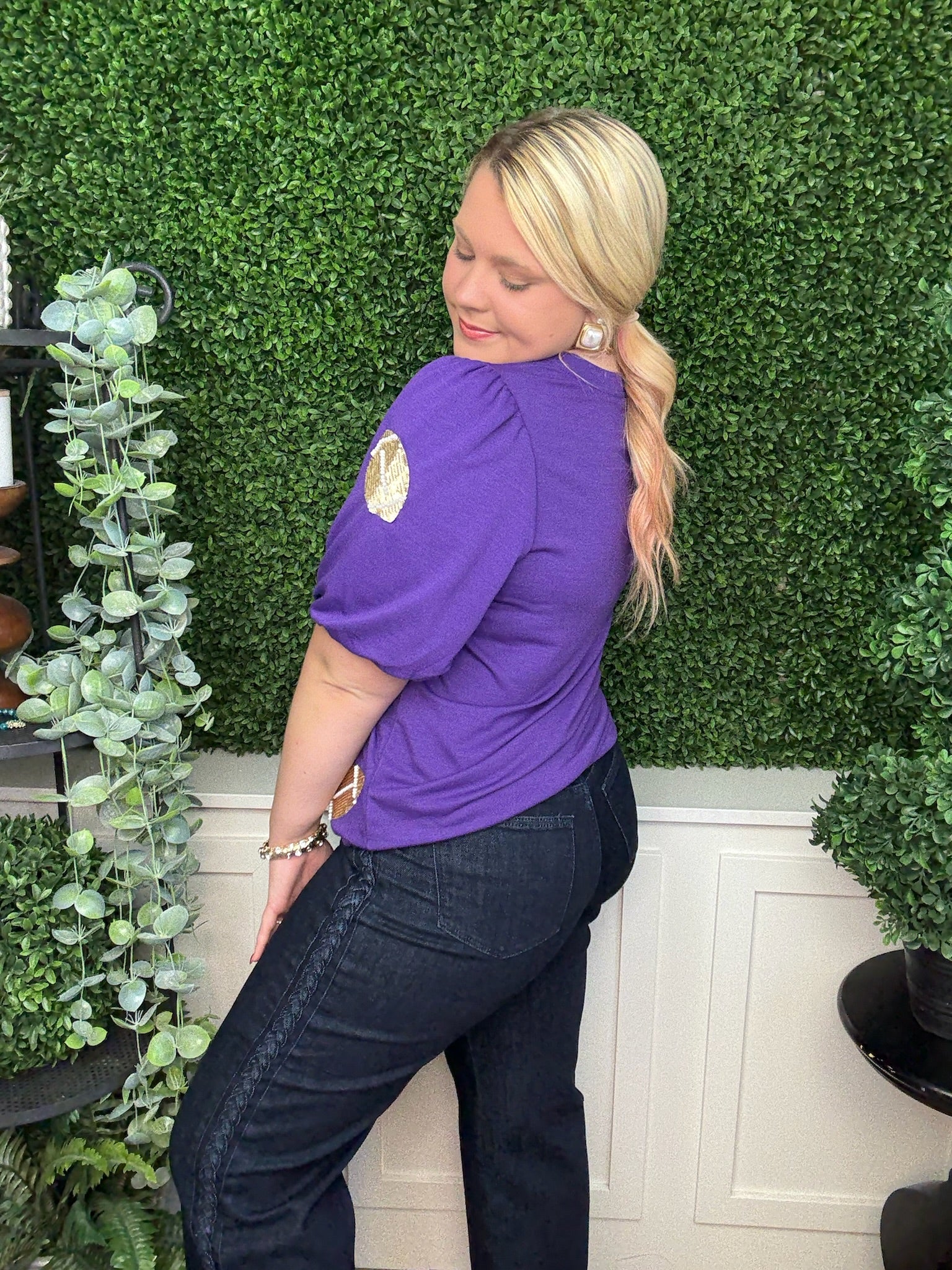 TINA FOOTBALLS TOP PURPLE/GOLD