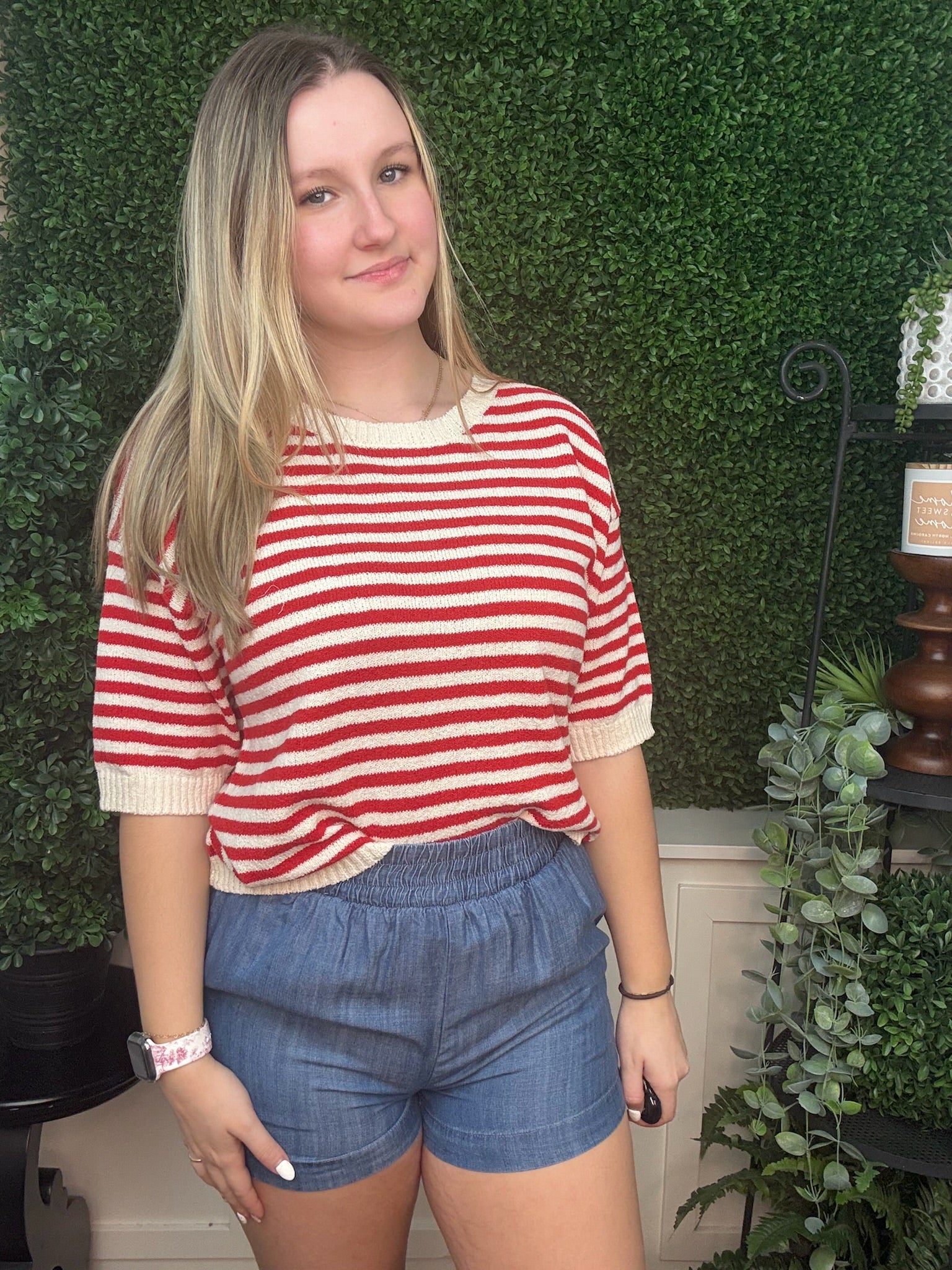 Candy Stripe Relaxed Knit Top