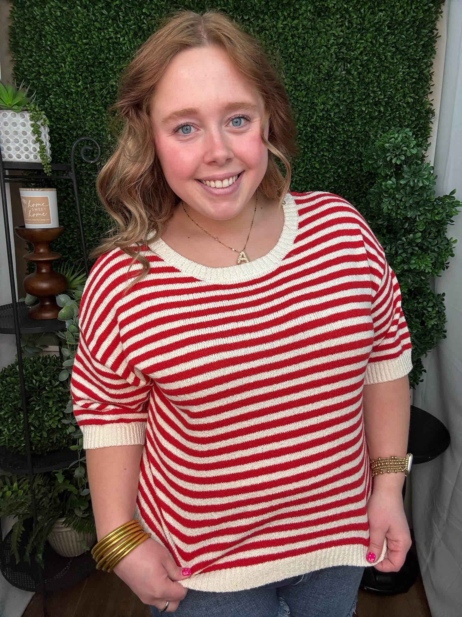 Candy Stripe Relaxed Knit Top