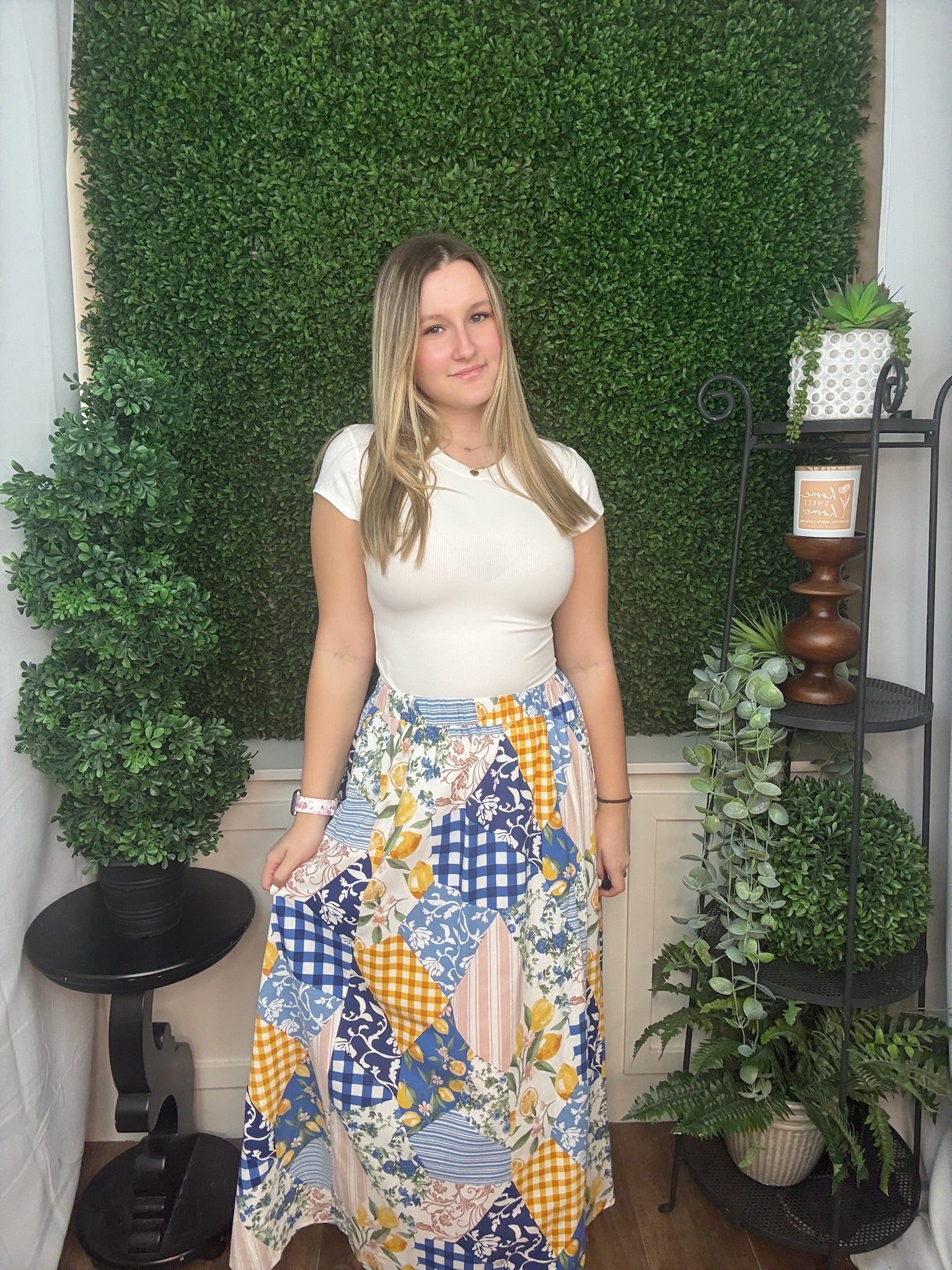 Sunlit Patchwork Picnic Skirt