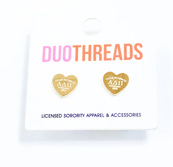 HEART EARRINGS - ALPHA DELTA PI