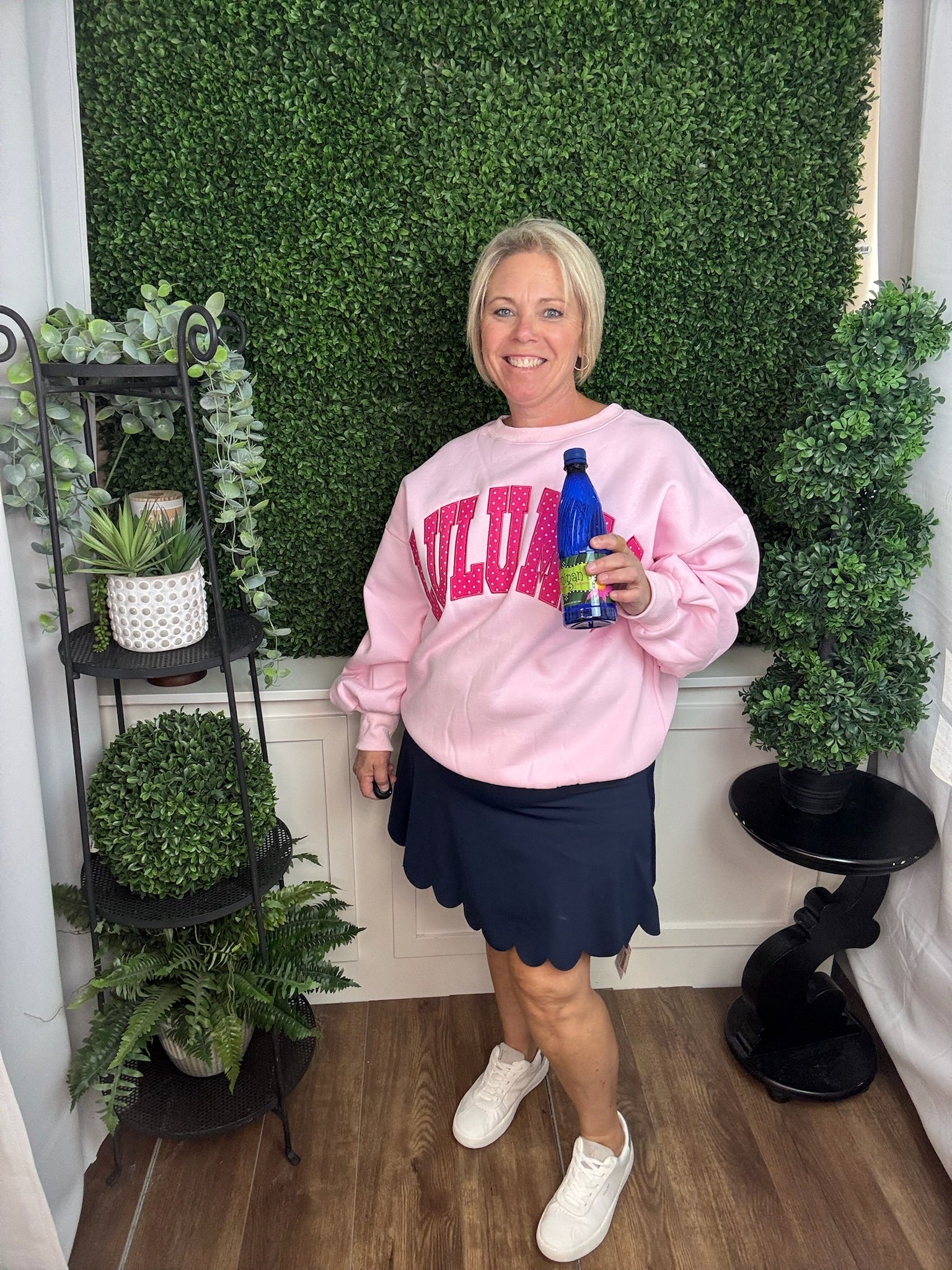 LULU MAC SWEATSHIRT - LIGHT PINK/HOT PINK POLKA DOT
