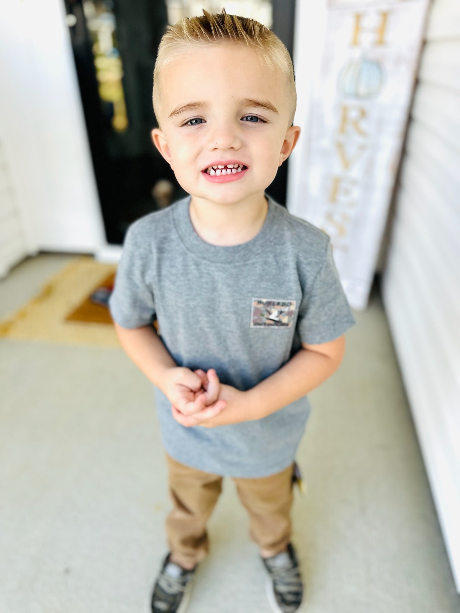 YOUTH - MALLARD DUCK STAMP SS TEE - DARK HEATHER GREY