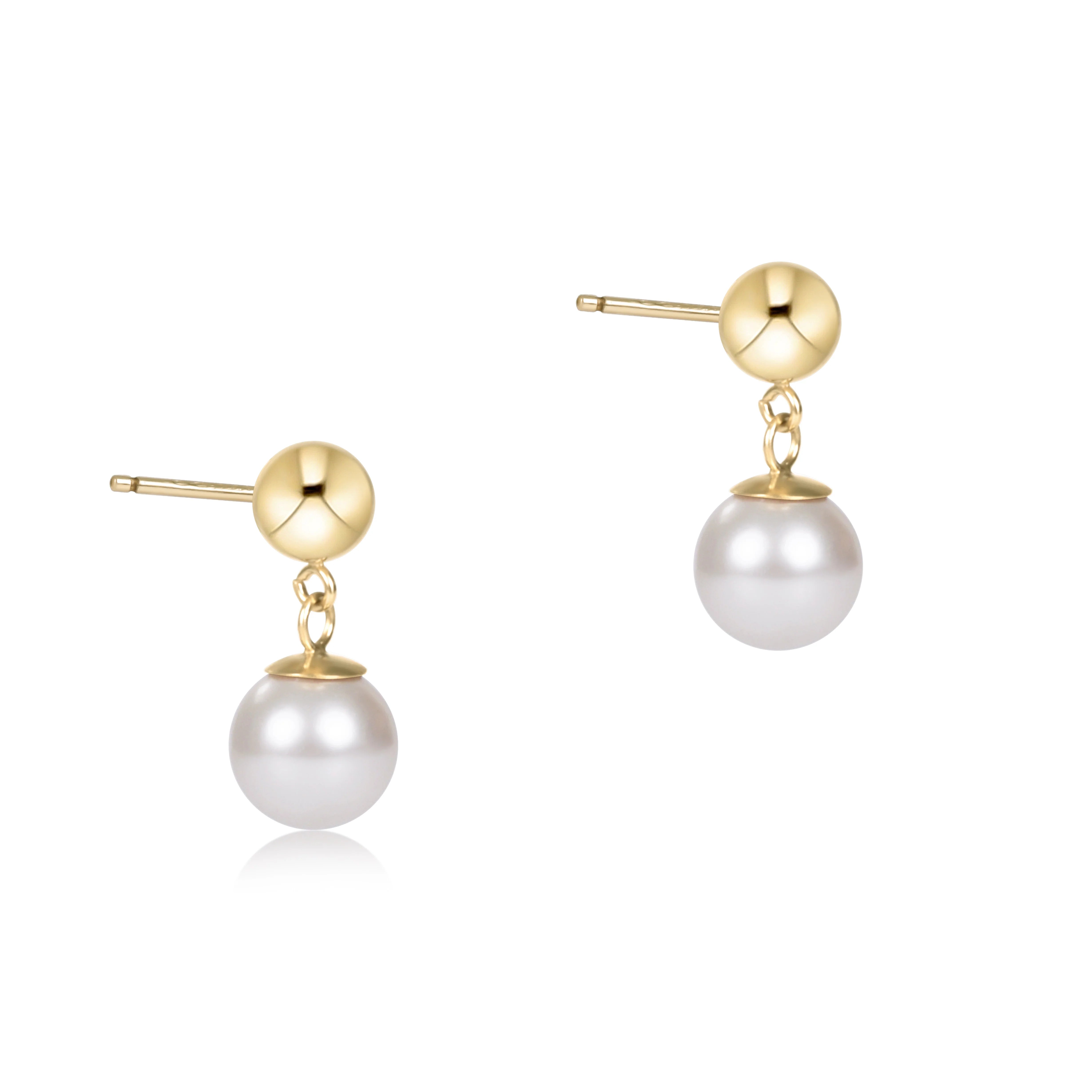 Classic Ball Drop Stud - Pearl