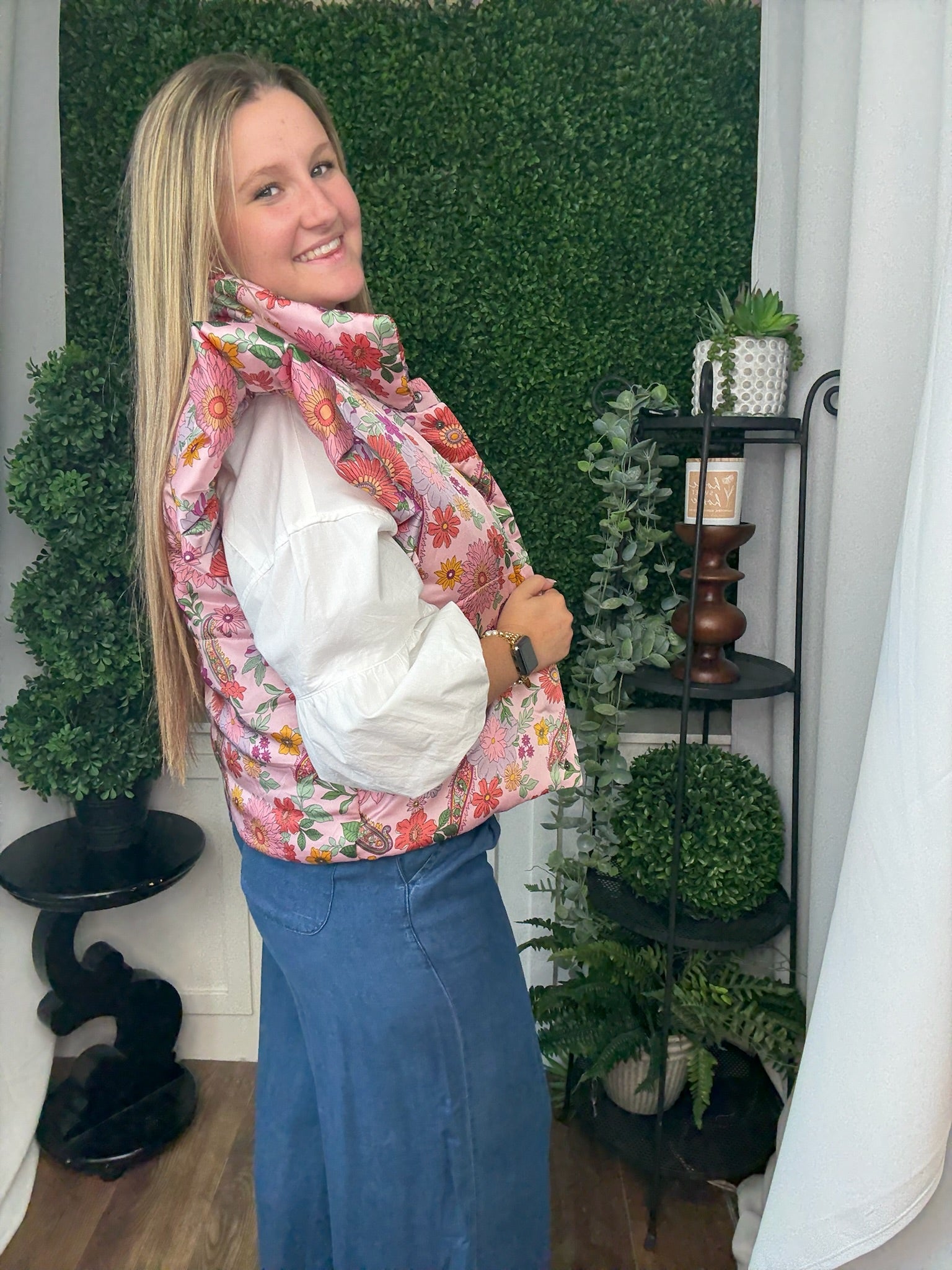 FLORAL PRINT VEST - INDIPINK MULTI FLORAL