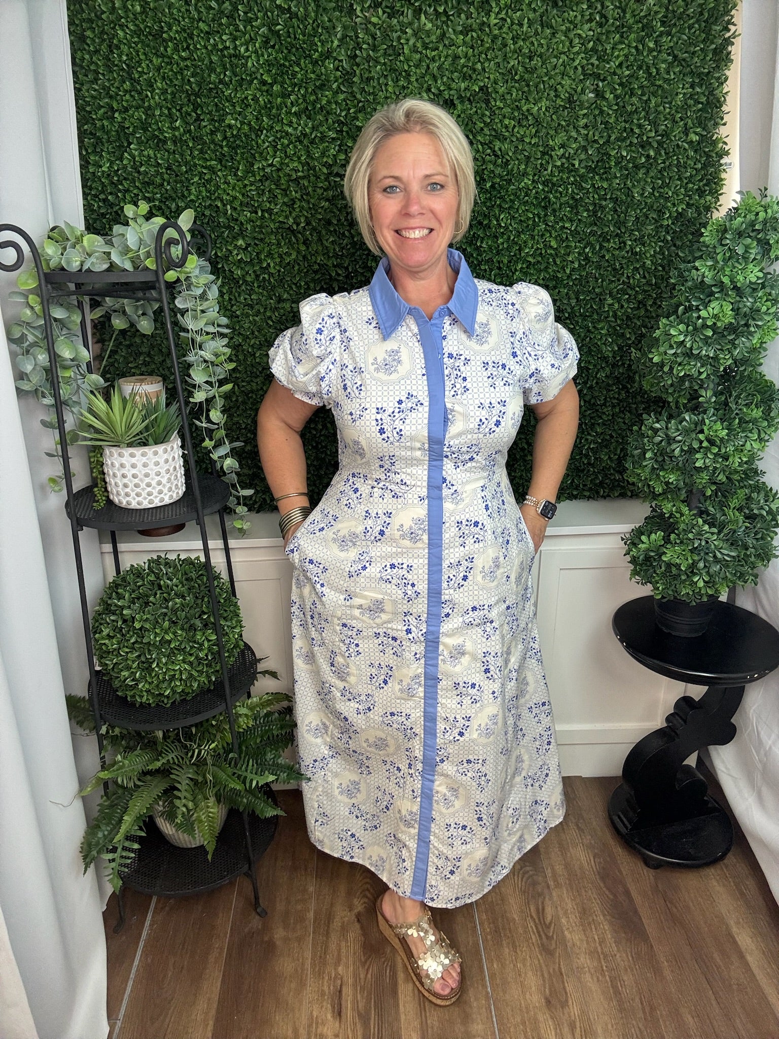 Willow Garden Button-Front Midi