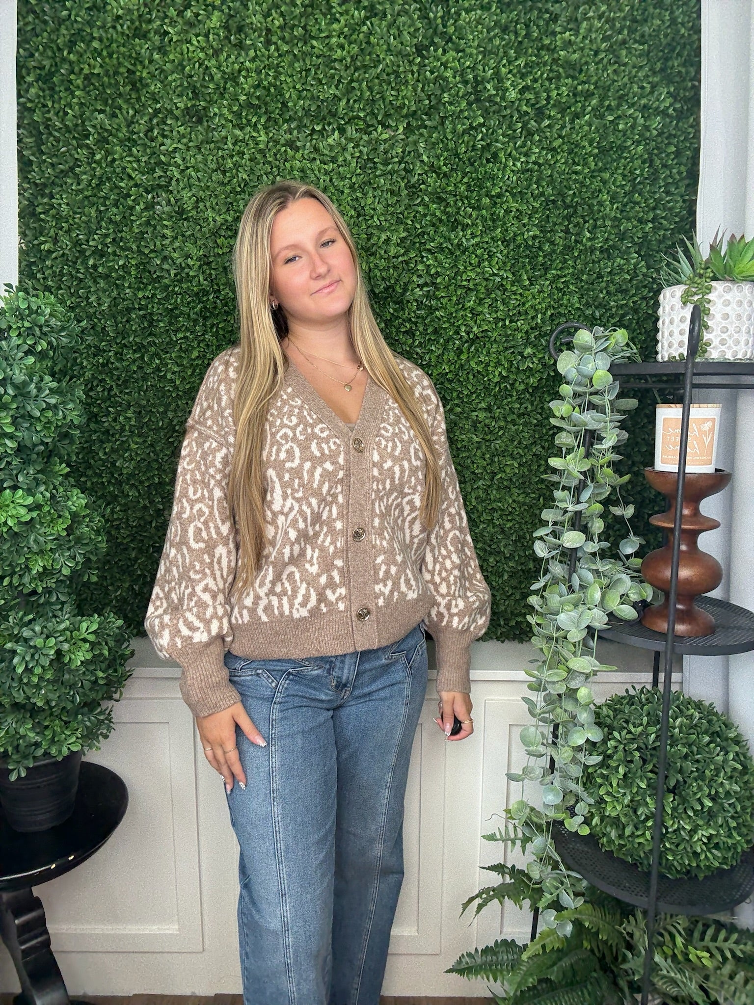 ANIMAL PRINT JACKET - TAUPE