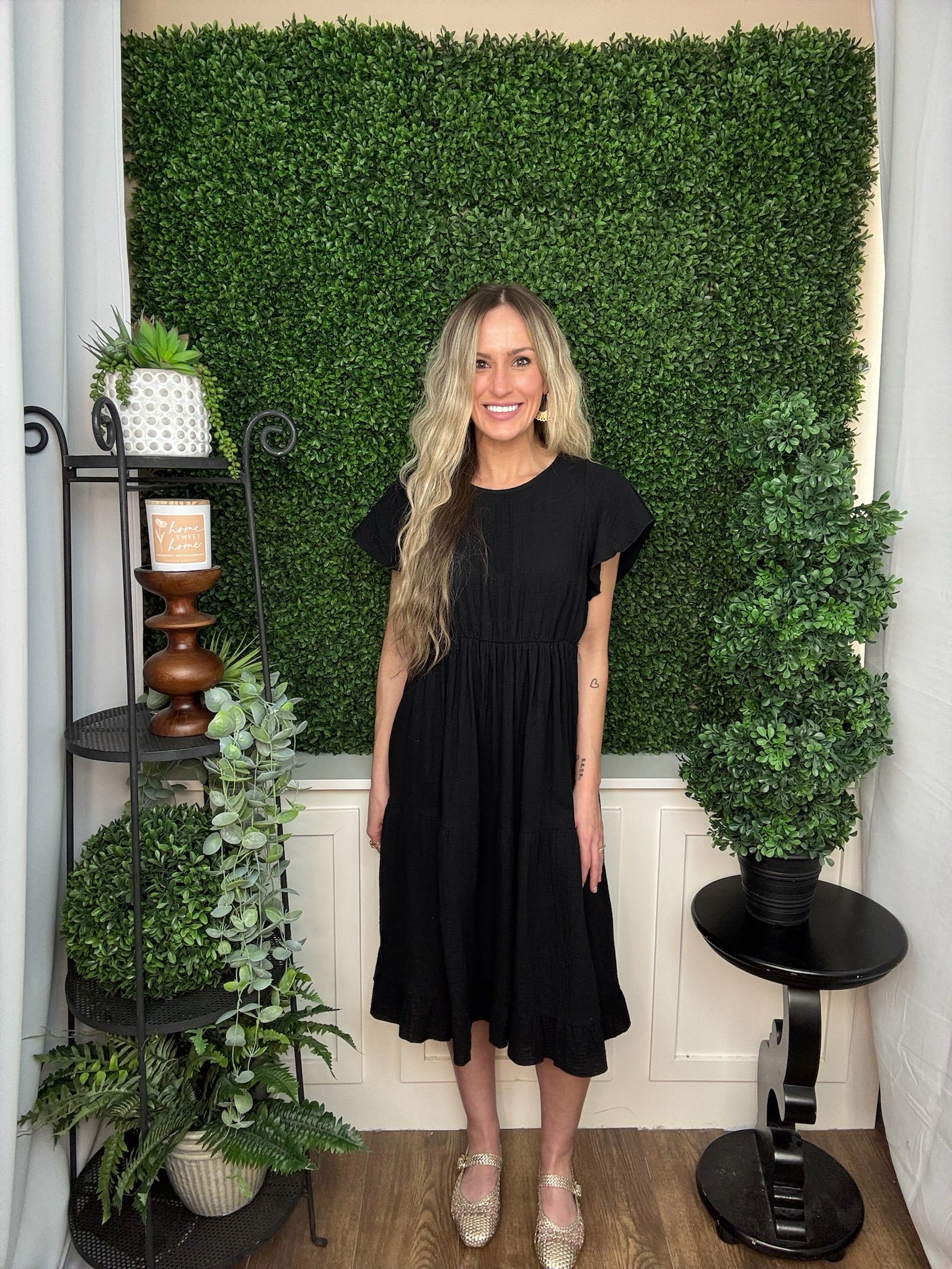 CRINKLE COTTON DRESS