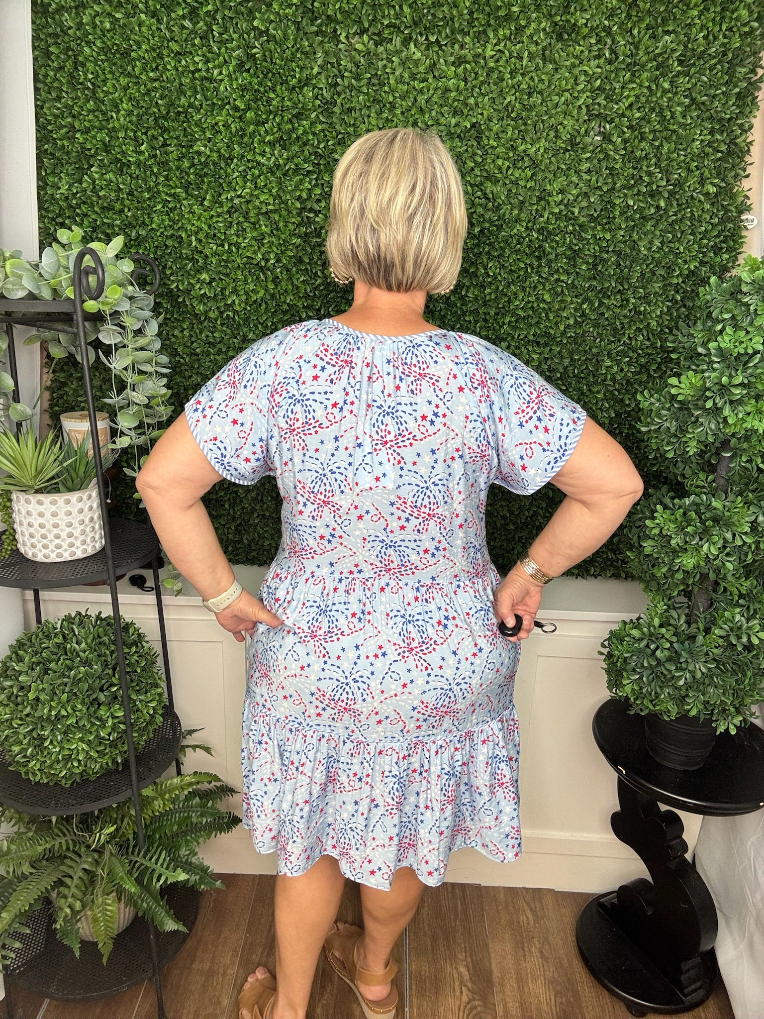 DRESS LILLIAN STAR SPANGLED BLUE