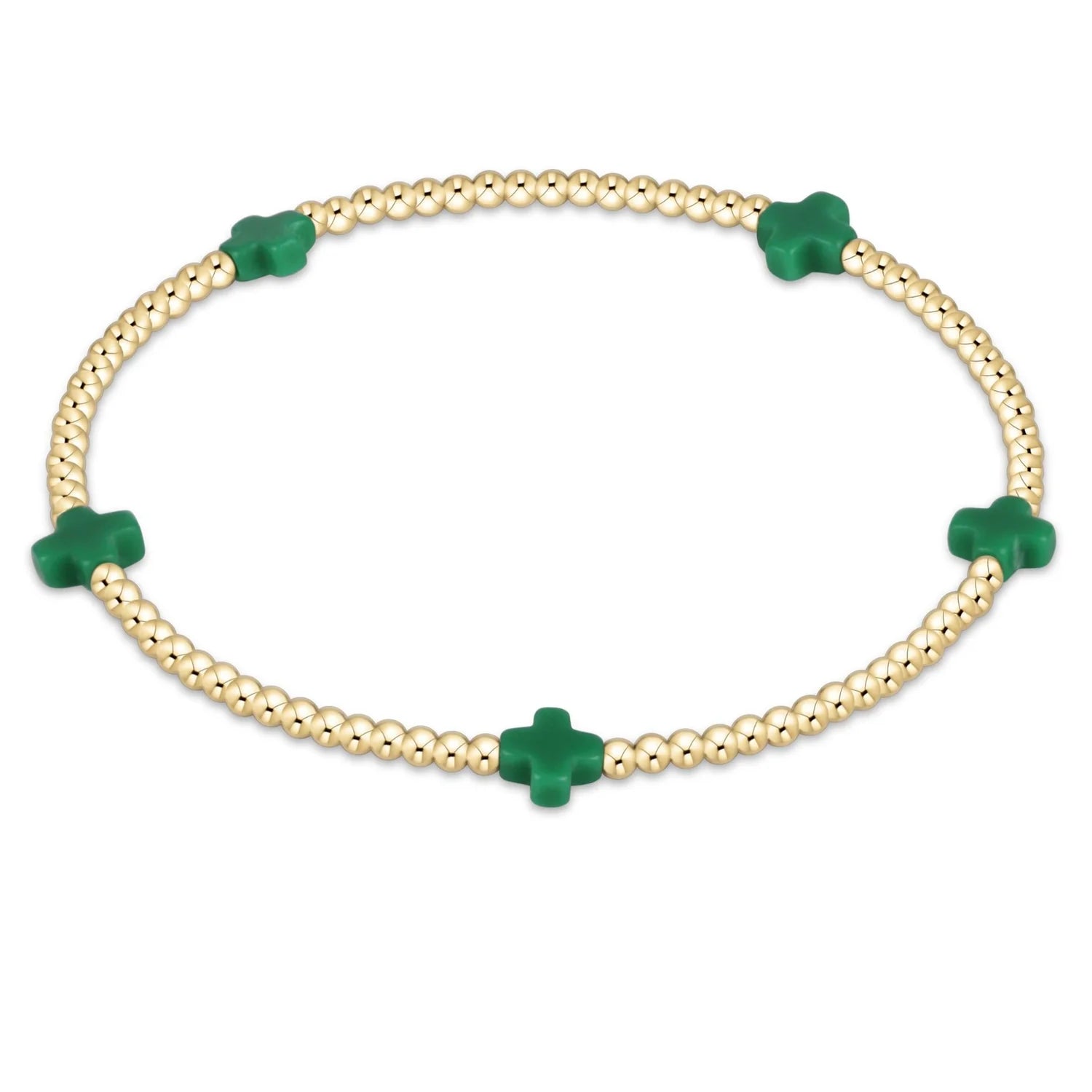 egirl Signature Cross Small 2mm Gold Bracelet - Em