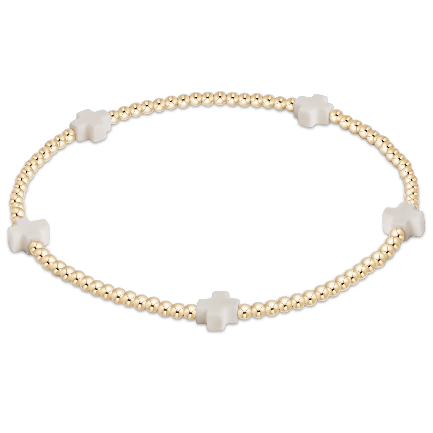egirl Signature Cross Small 2mm Gold Bracelet - Of