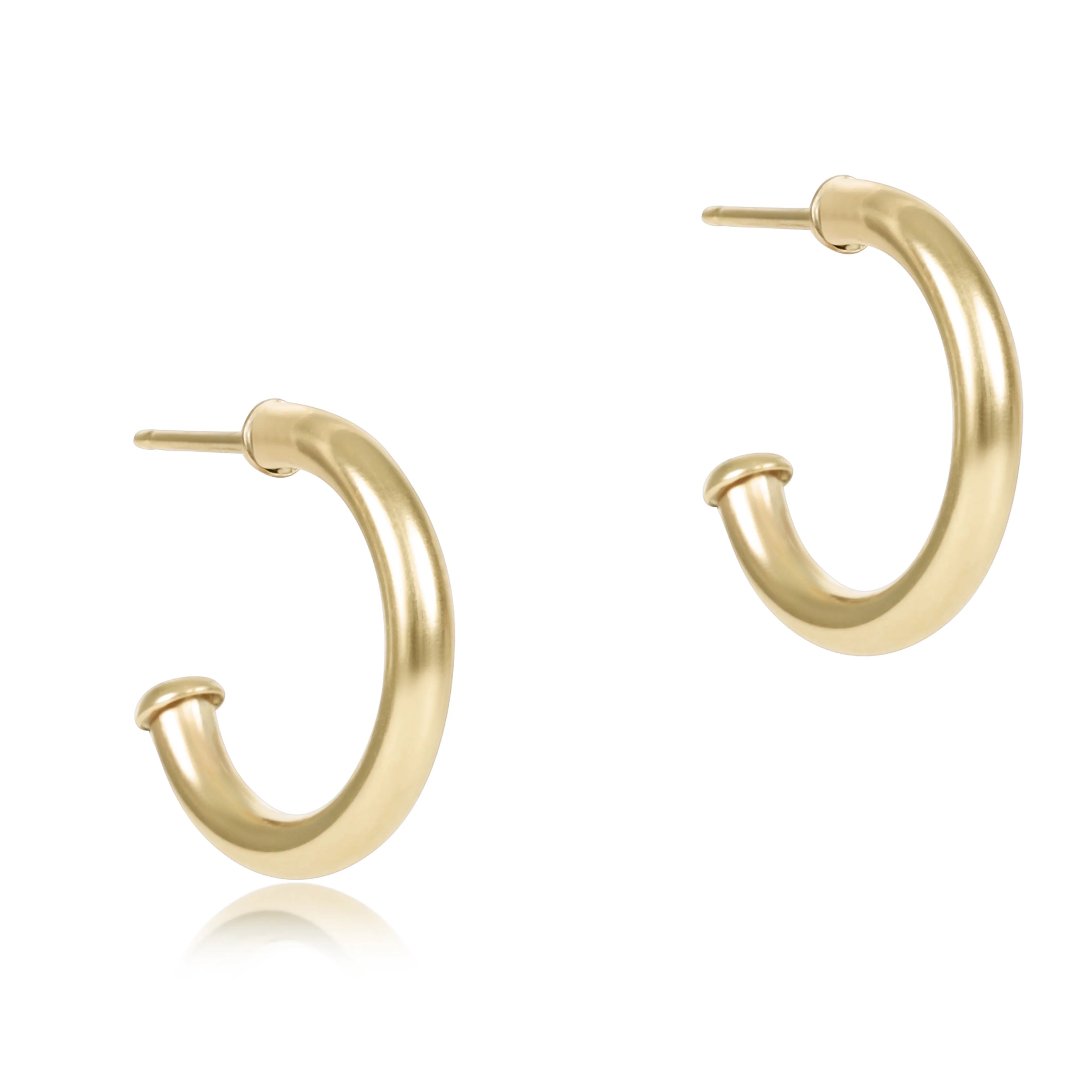 Round Gold 0.5" Post Hoop - Smooth