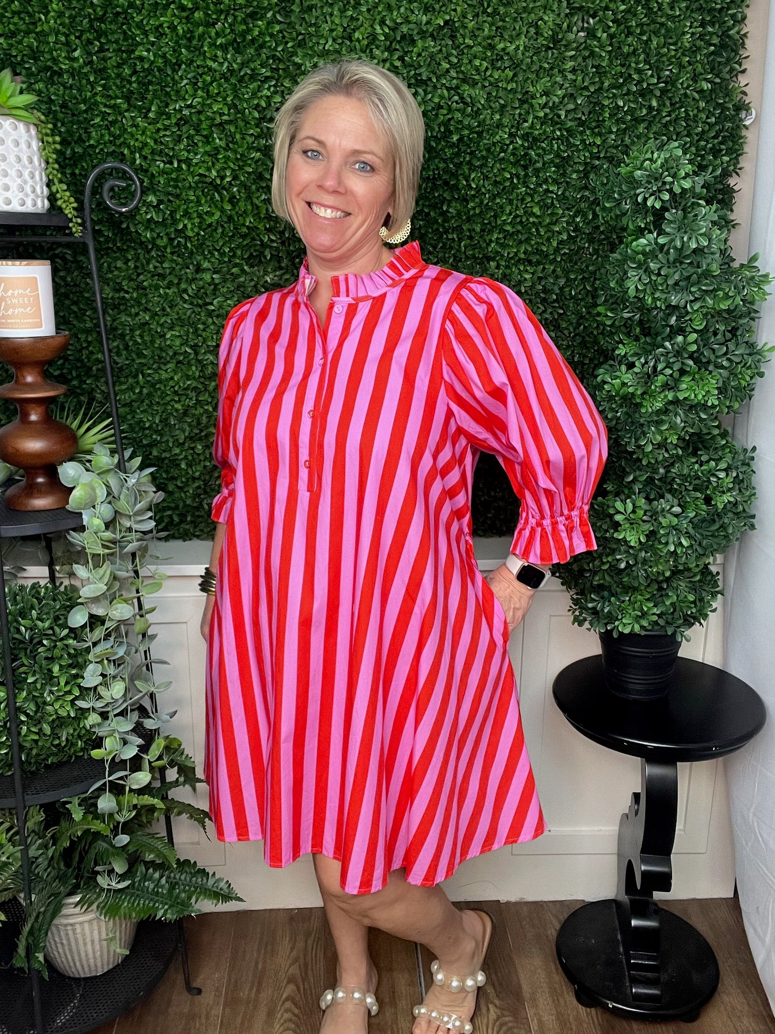 Mini Pink Stripped Dress