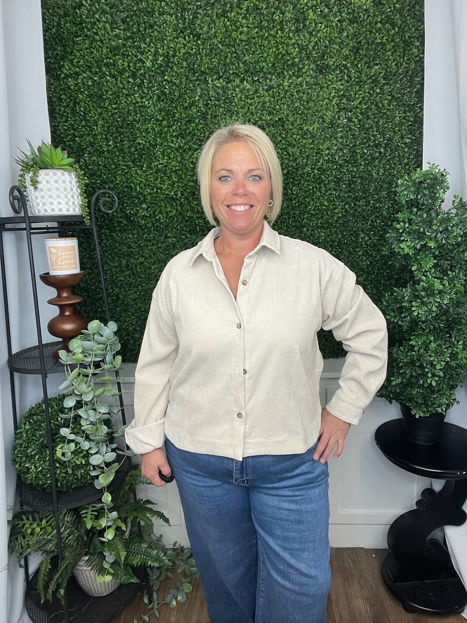 CORDUROY RELAXED TOP SHACKET - SAND