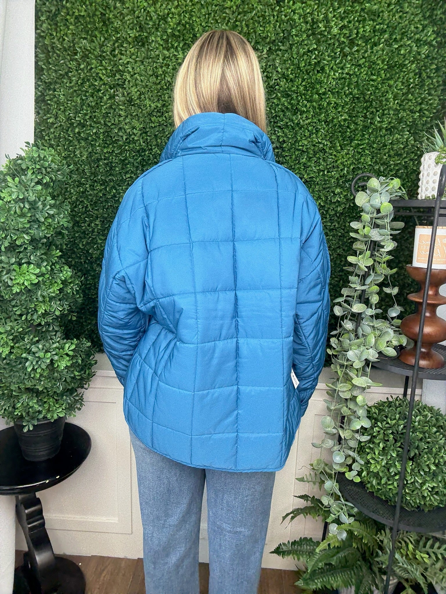 PUFFER PULLOVER JACKET - BLUE