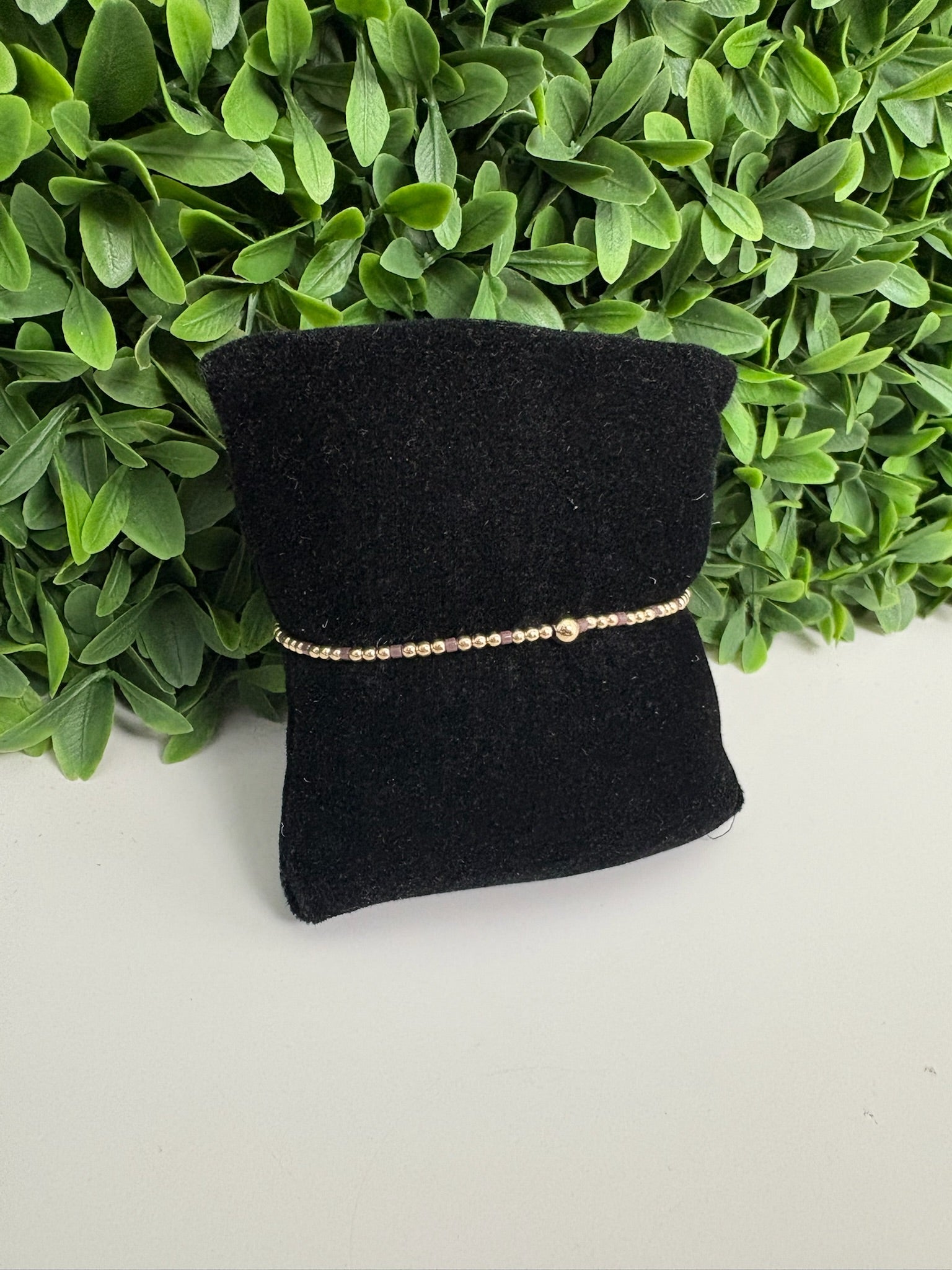 HOPE SINCERITY PATTERN 2MM BEAD BRACELET - CHOCOLATE