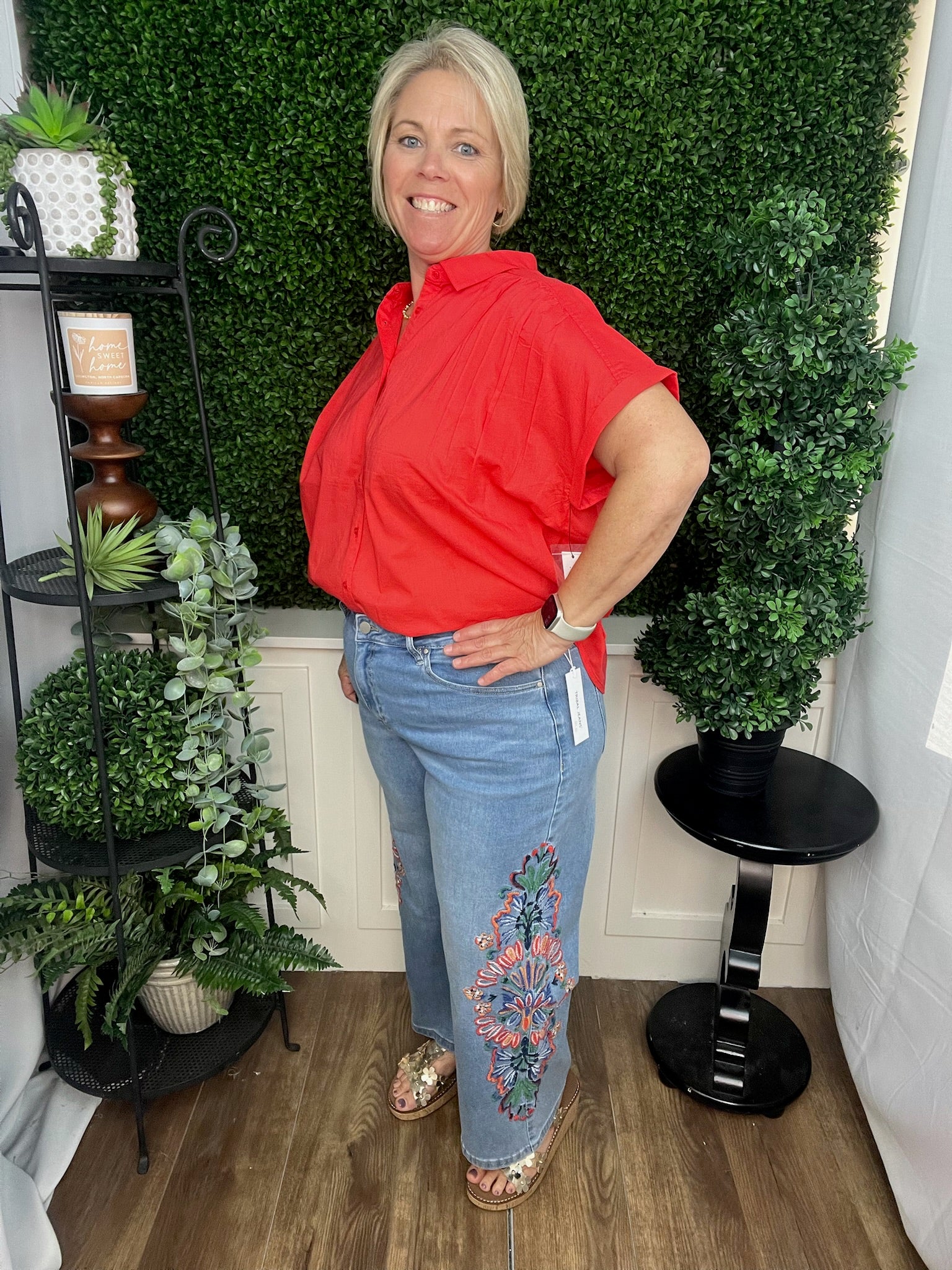 CAMPSHIRT /SHIRRING - CORAL RED