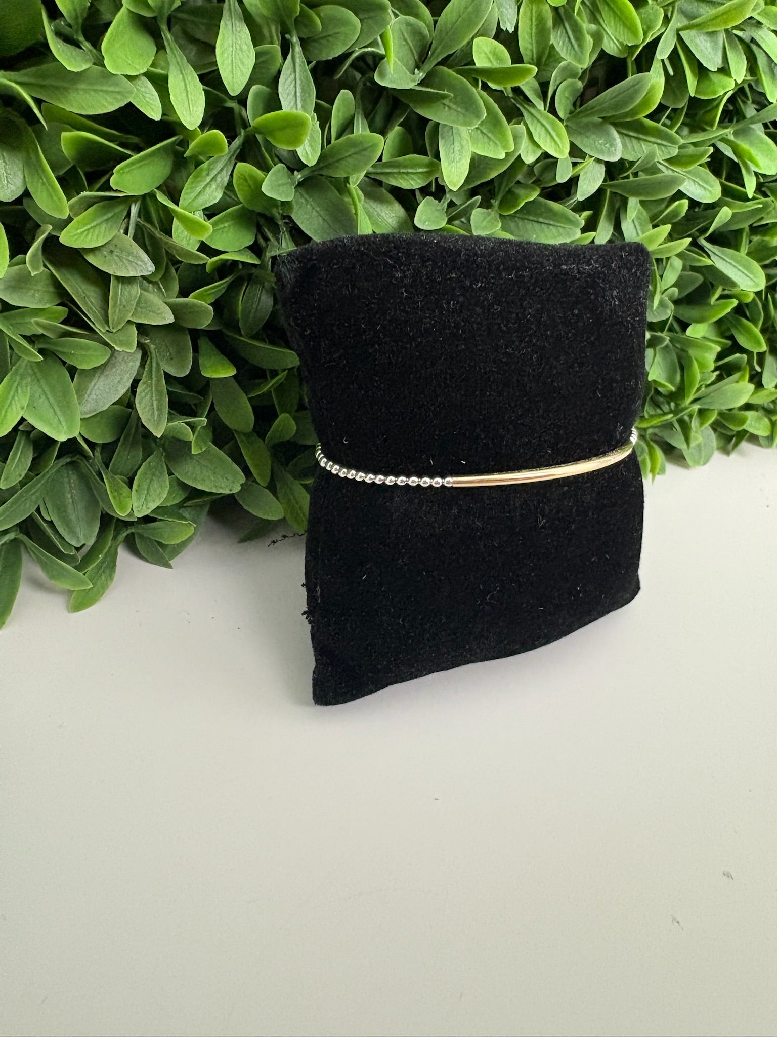 CLASSIC STERLING MIXED METAL 2MM BEAD BRACELET - BLISS BAR GOLD