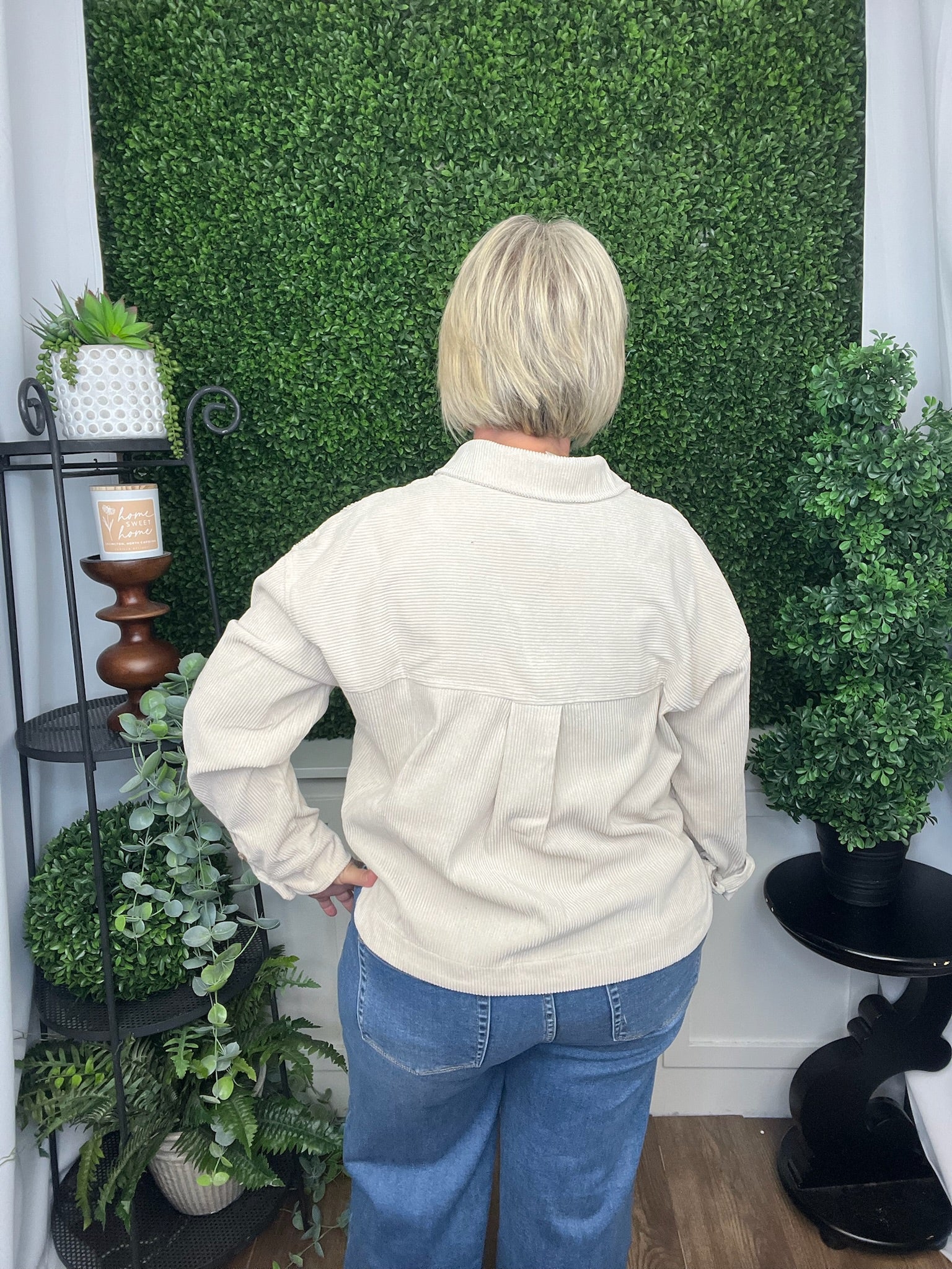 CORDUROY RELAXED TOP SHACKET - SAND