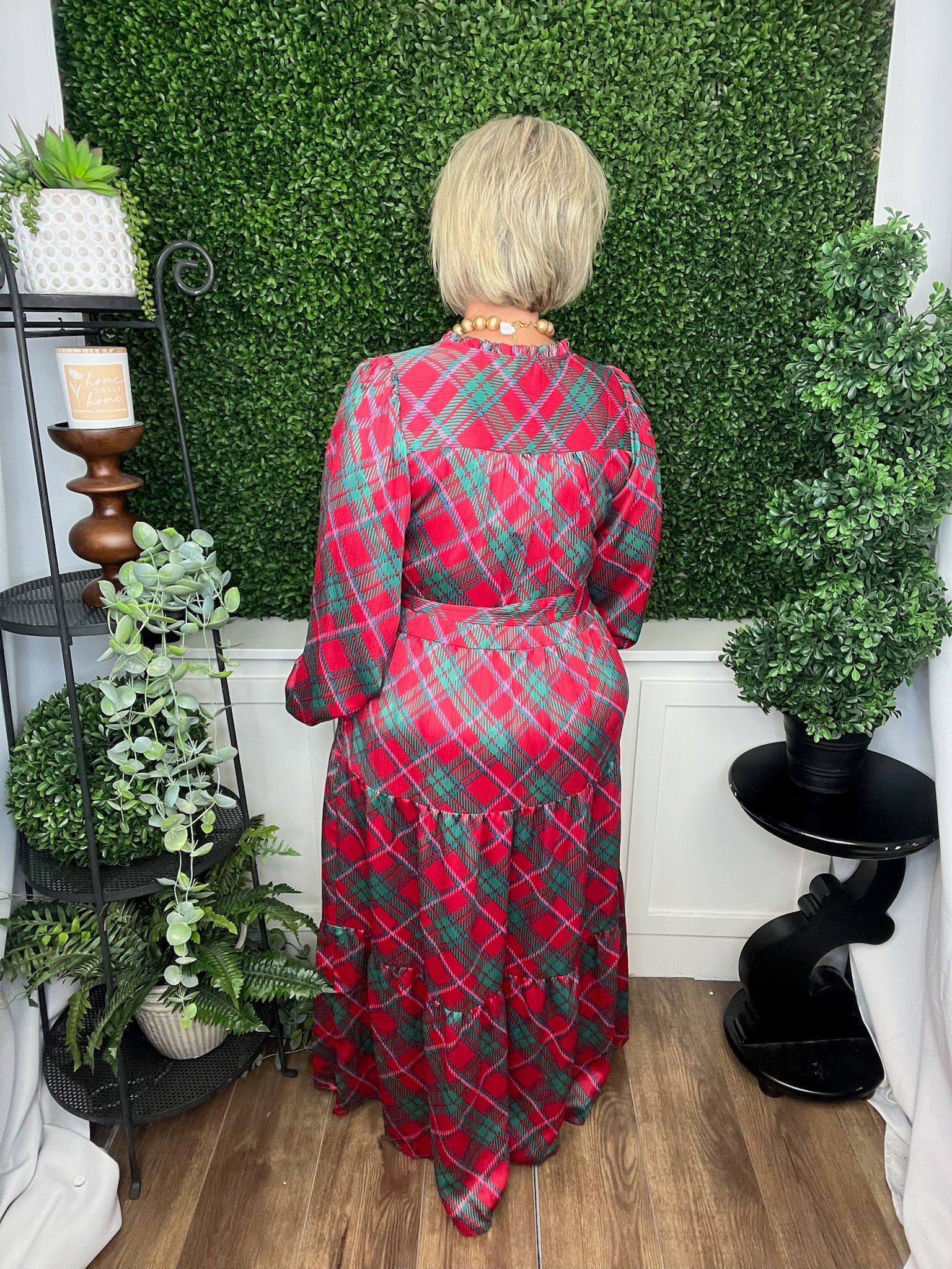 GRACELYN DRESS PLAID ABOUT YOU - PINK