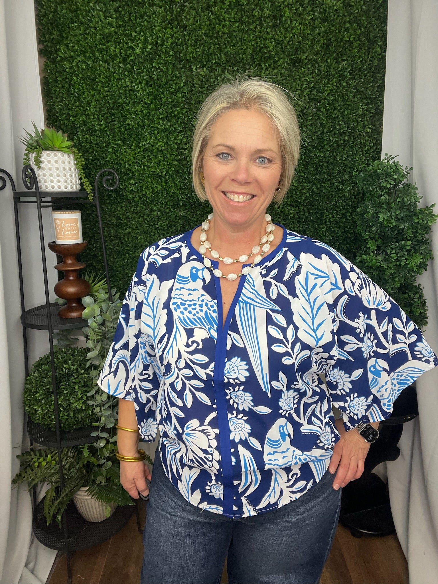 TROPICAL DOLMAN BLOUSE