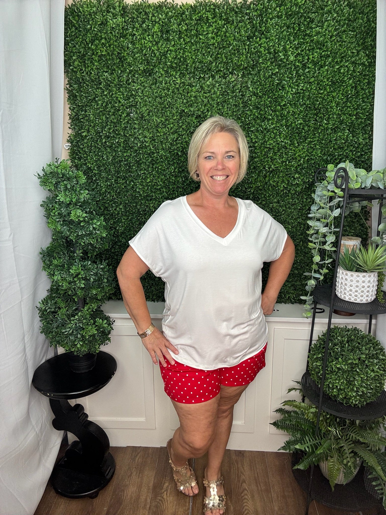 Retro Polka High-Waist Shorts
