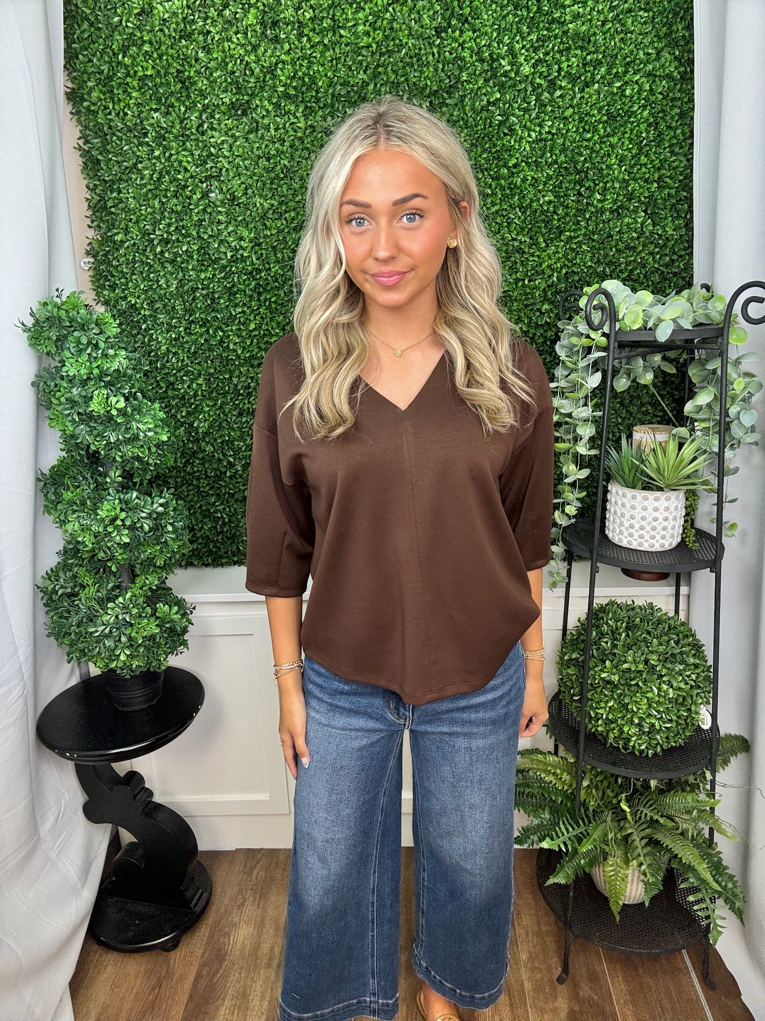Minimalist V-Neck Relaxed Fit Blouse