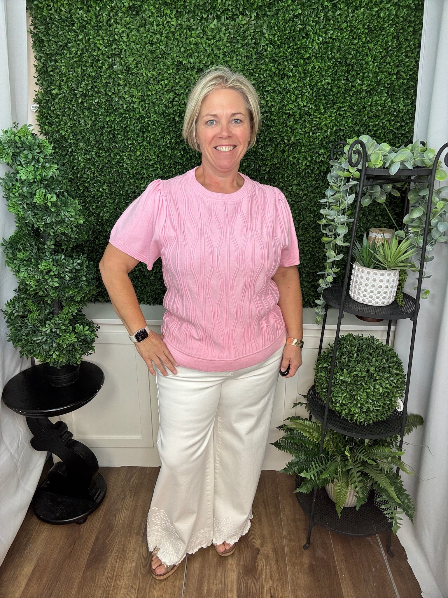 LIGHT PINK SHORT SLEEVED TOP