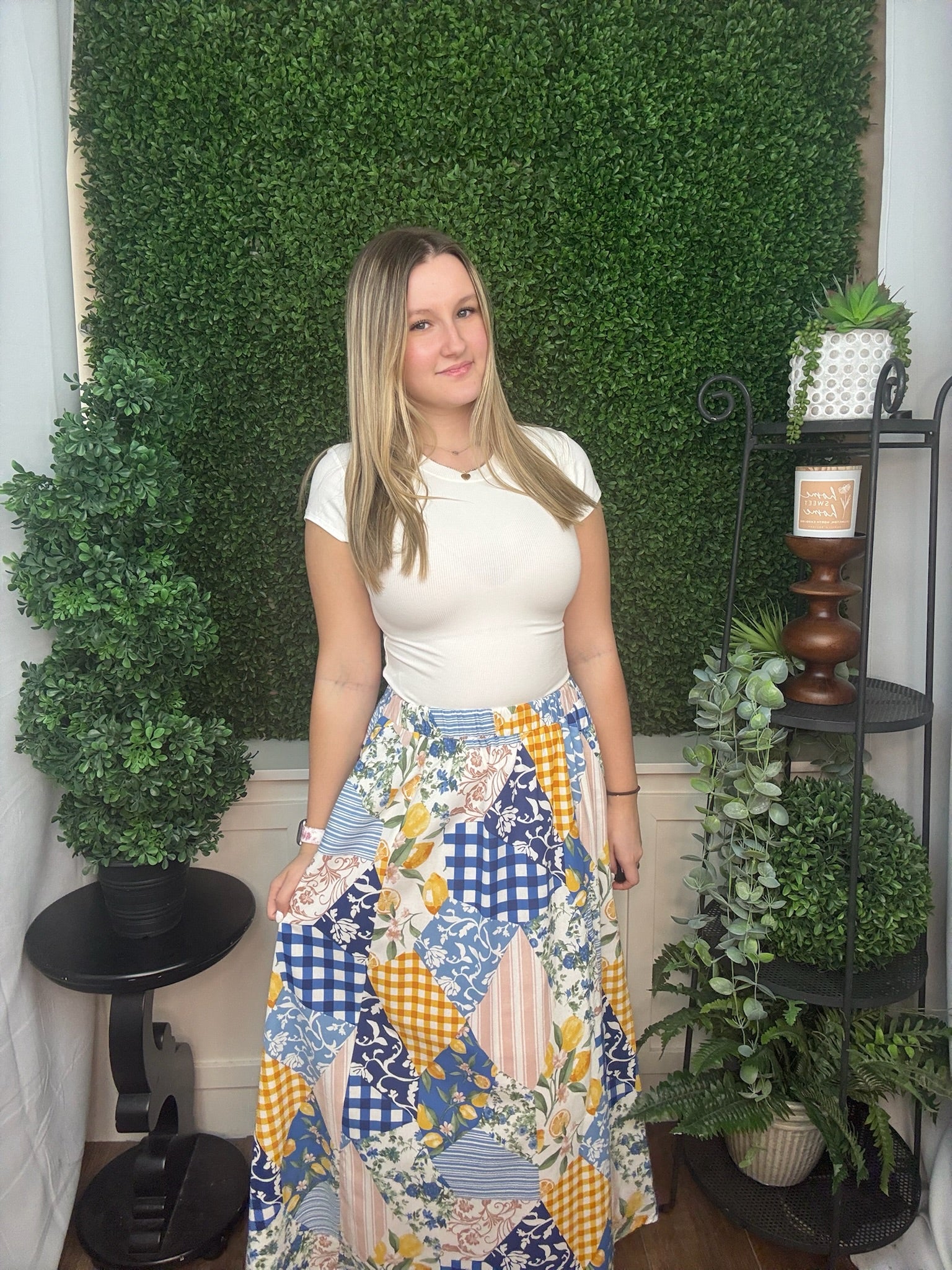 Sunlit Patchwork Picnic Skirt