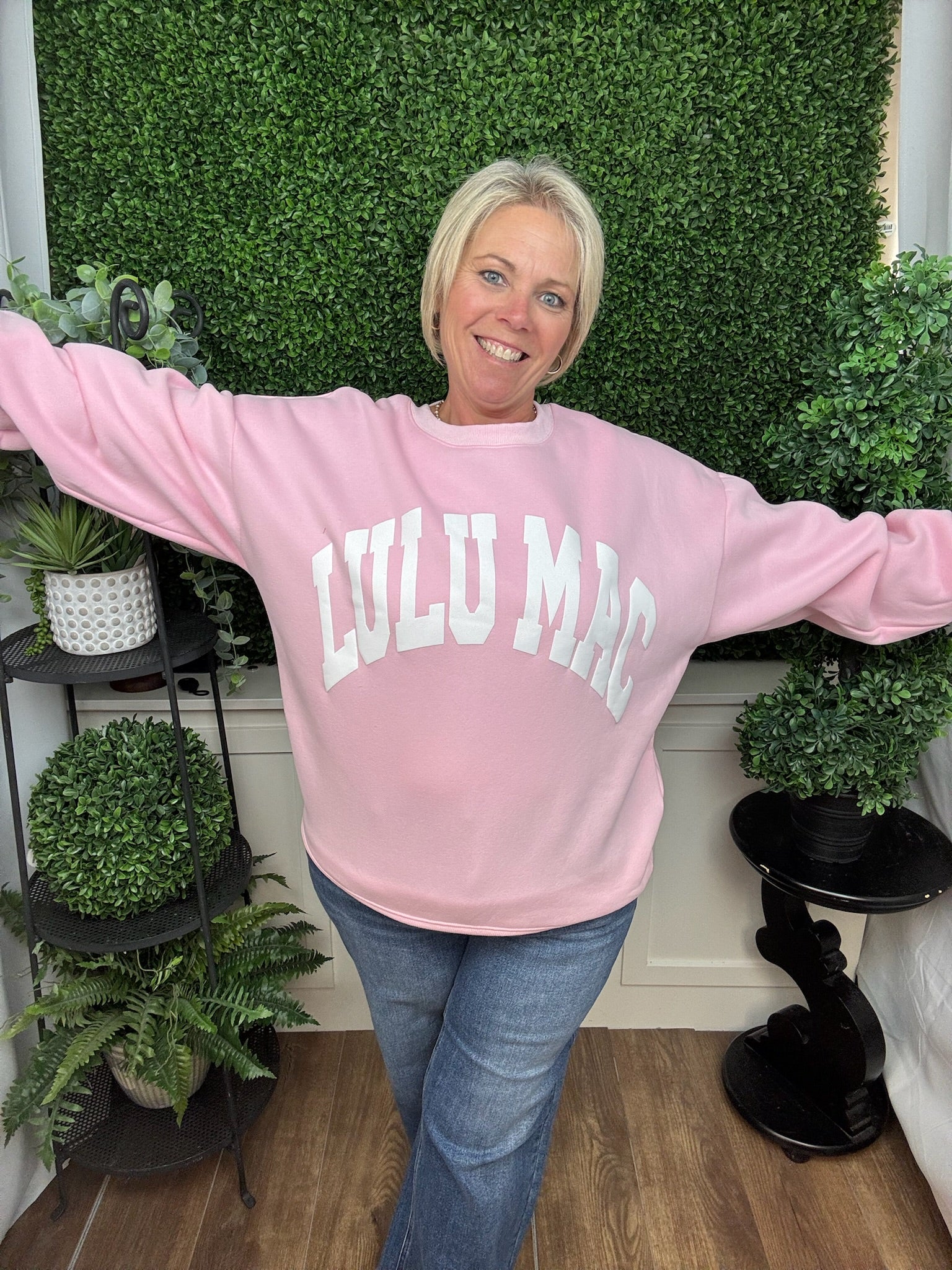 LULU MAC SWEATSHIRT - LIGHT PINK/WHITE PUFF