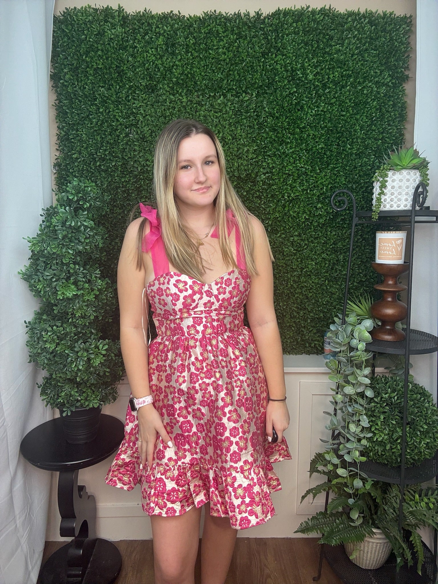 Blush Bloom Corset Midi Dress