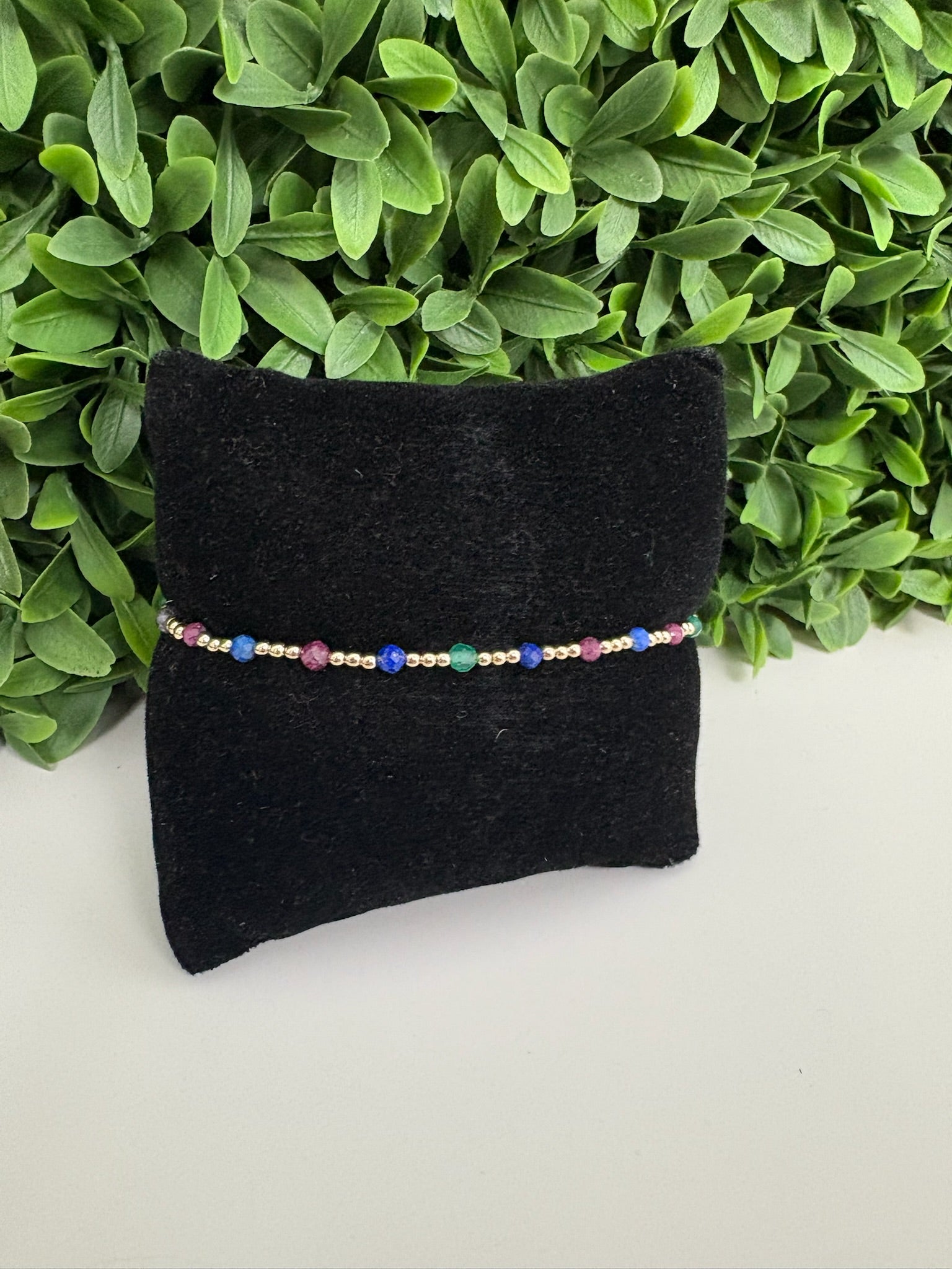 EXTENDS - GEMSTONE GOLD SINCERITY PATTERN 3MM BEAD BRACELET - HOT MESS FW25